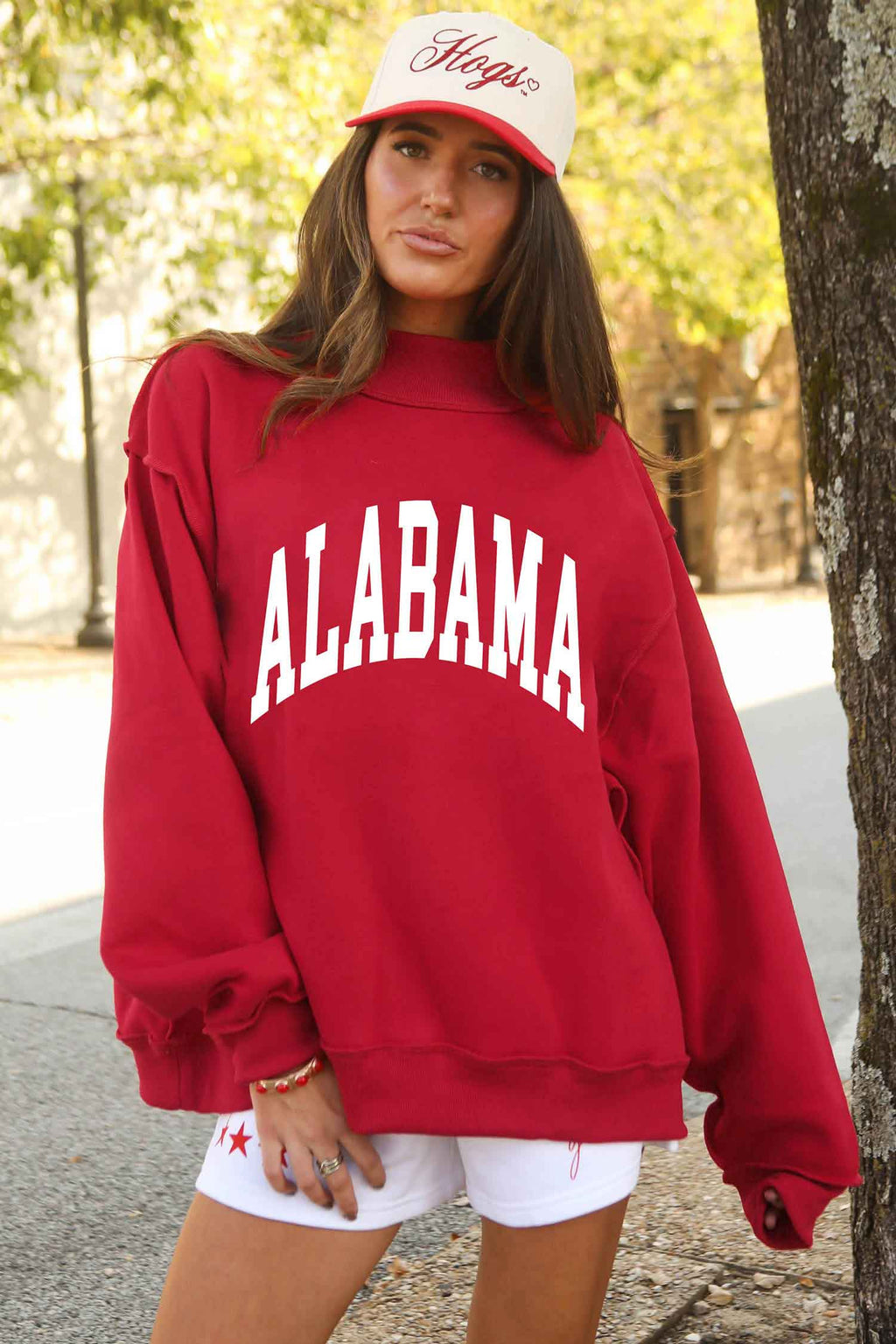 ALABAMA High Neck Reversible Baggy Sweatshirt