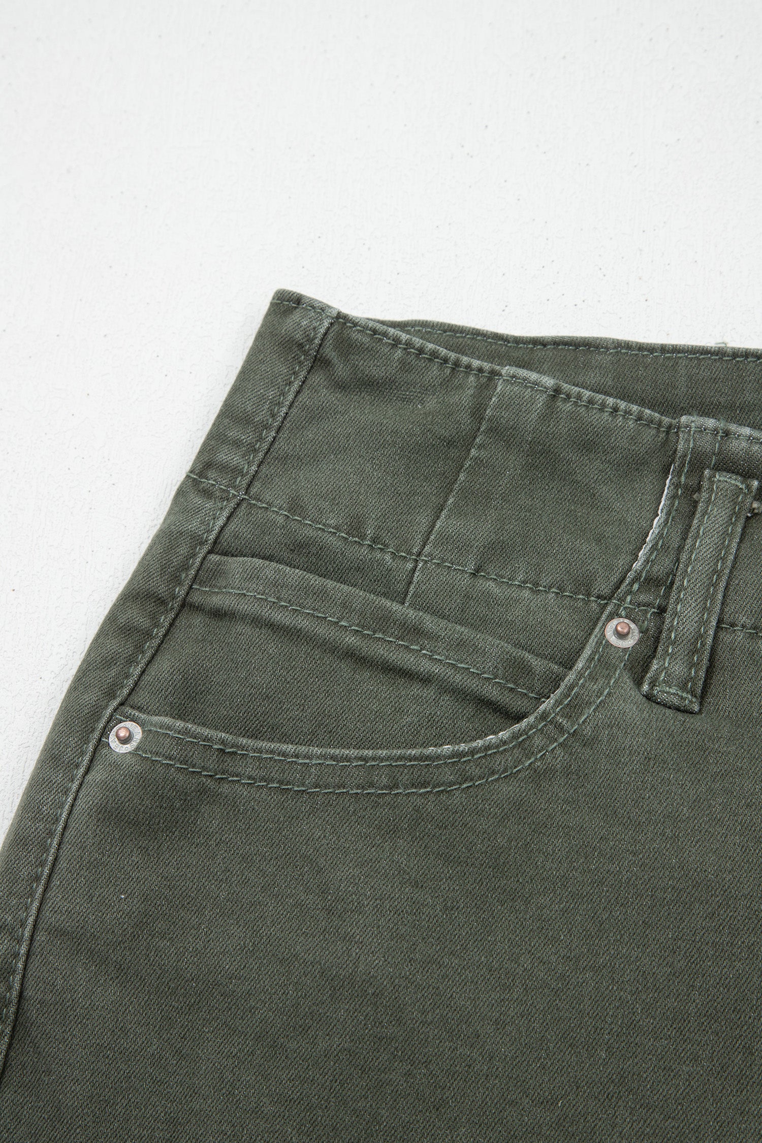 Button High Waist Wide Leg Jeans