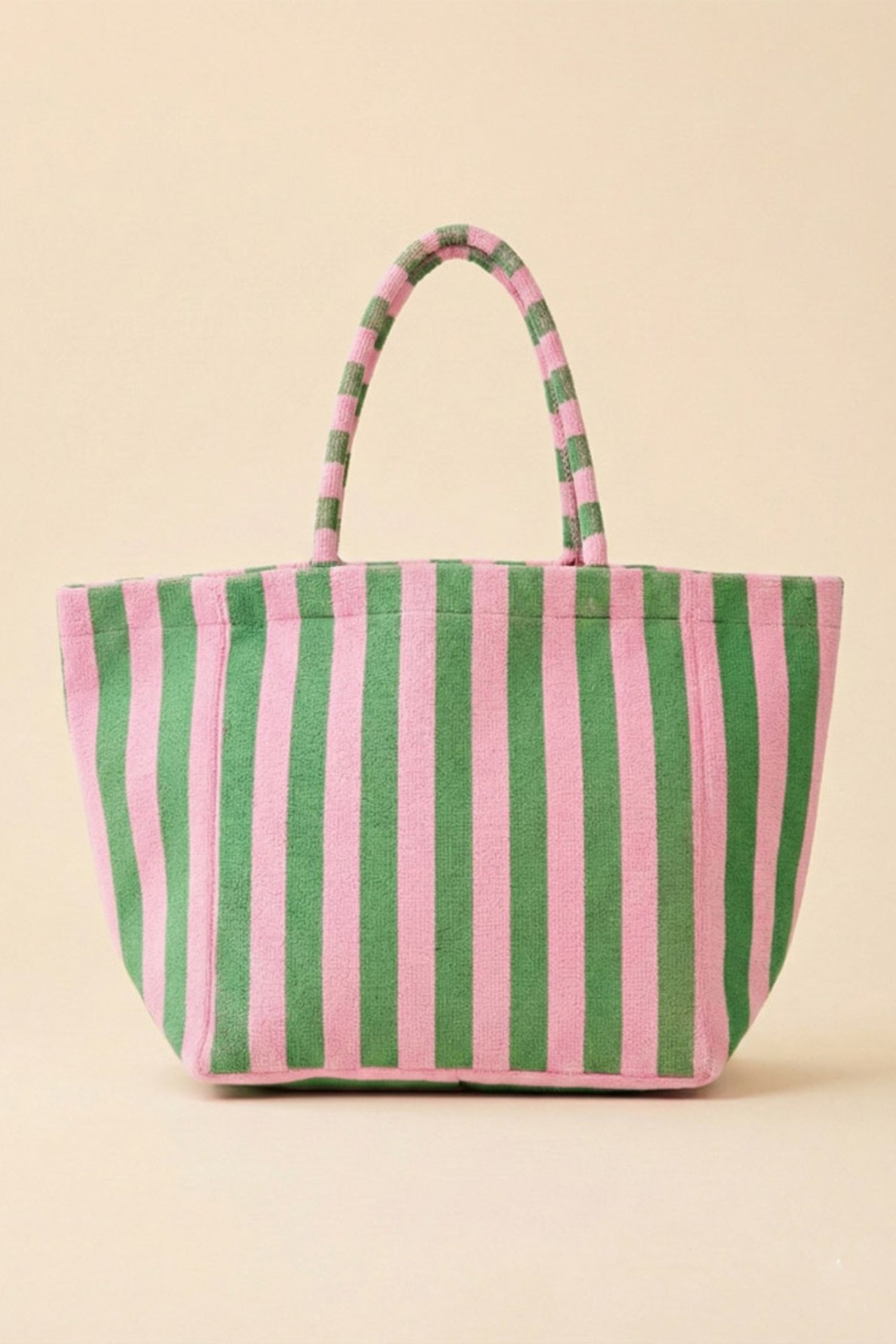 Orange Striped Terry Large Beach Bag