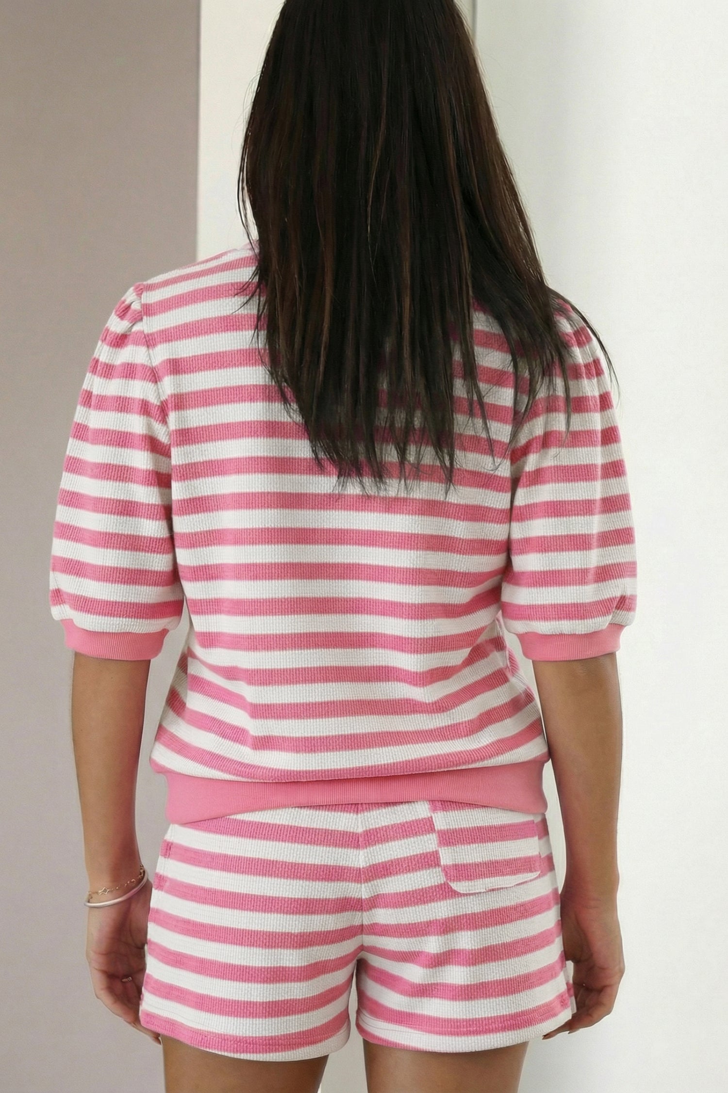Puff Short Sleeve T Shirt Matching Shorts Set