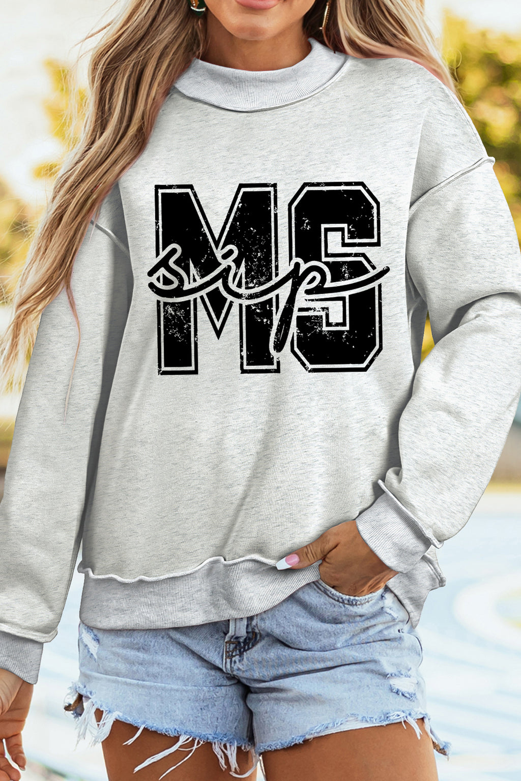 MISSISSIPPI Mock Neck Reversible Sweatshirt