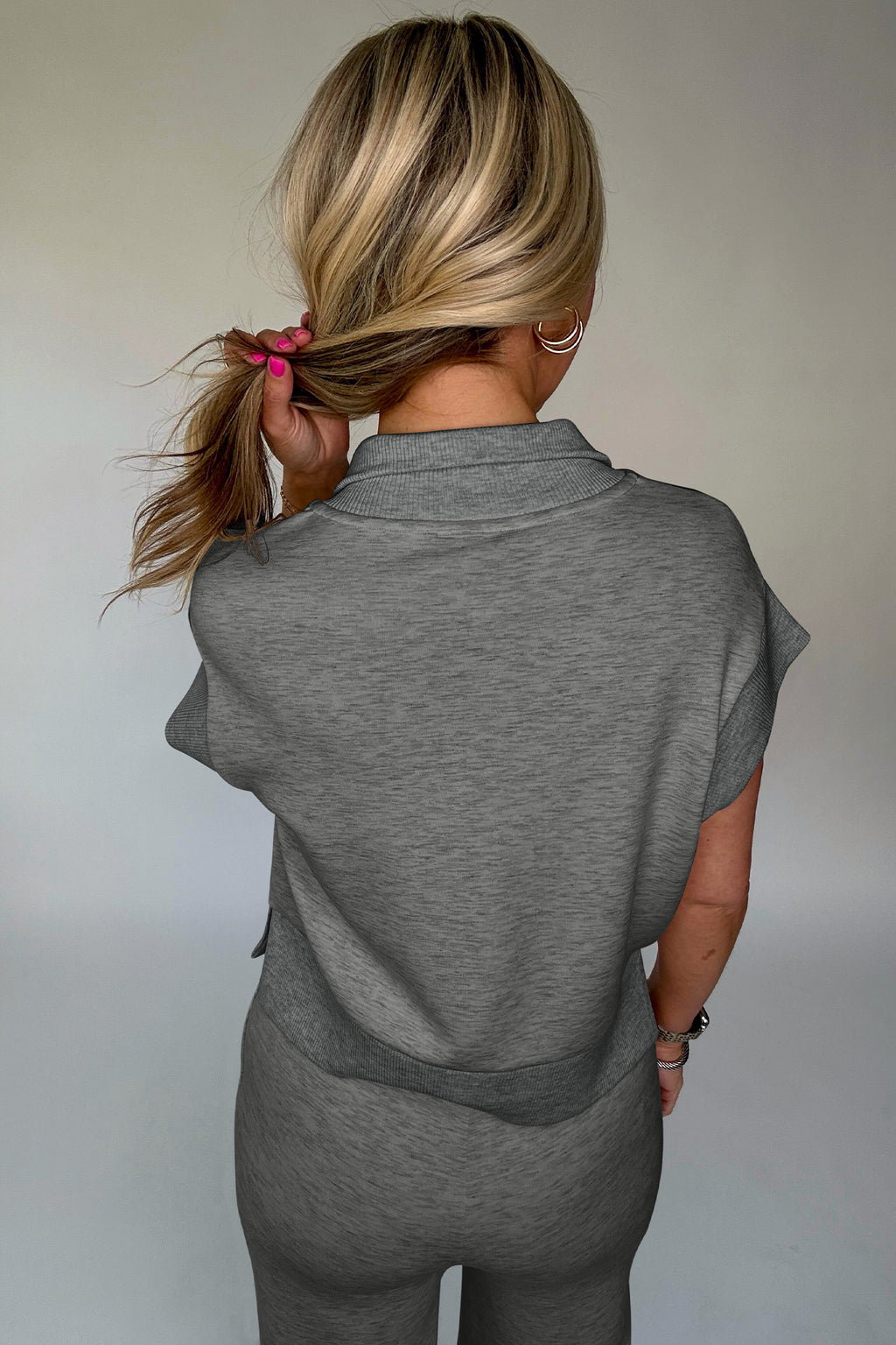 Light Grey Half Zip Pant Set