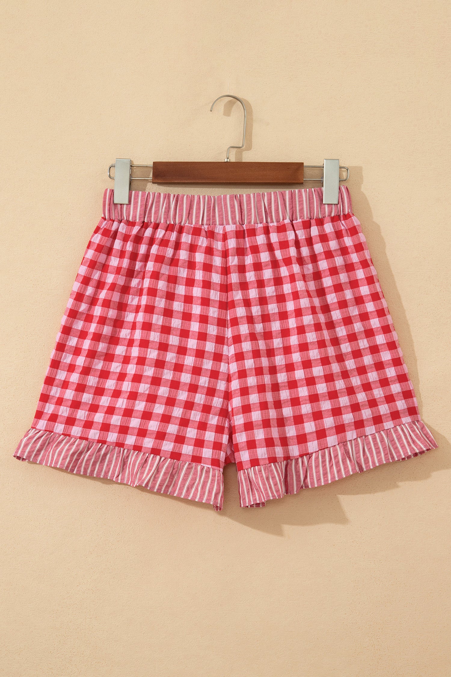 Ruffle Striped Lace Tie Shorts