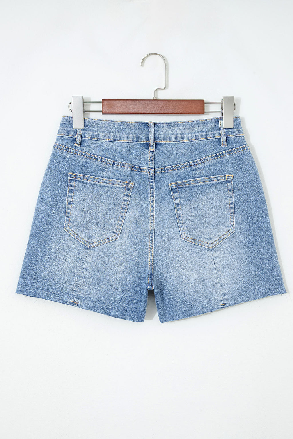 Acid Wash Raw Hem Denim Shorts