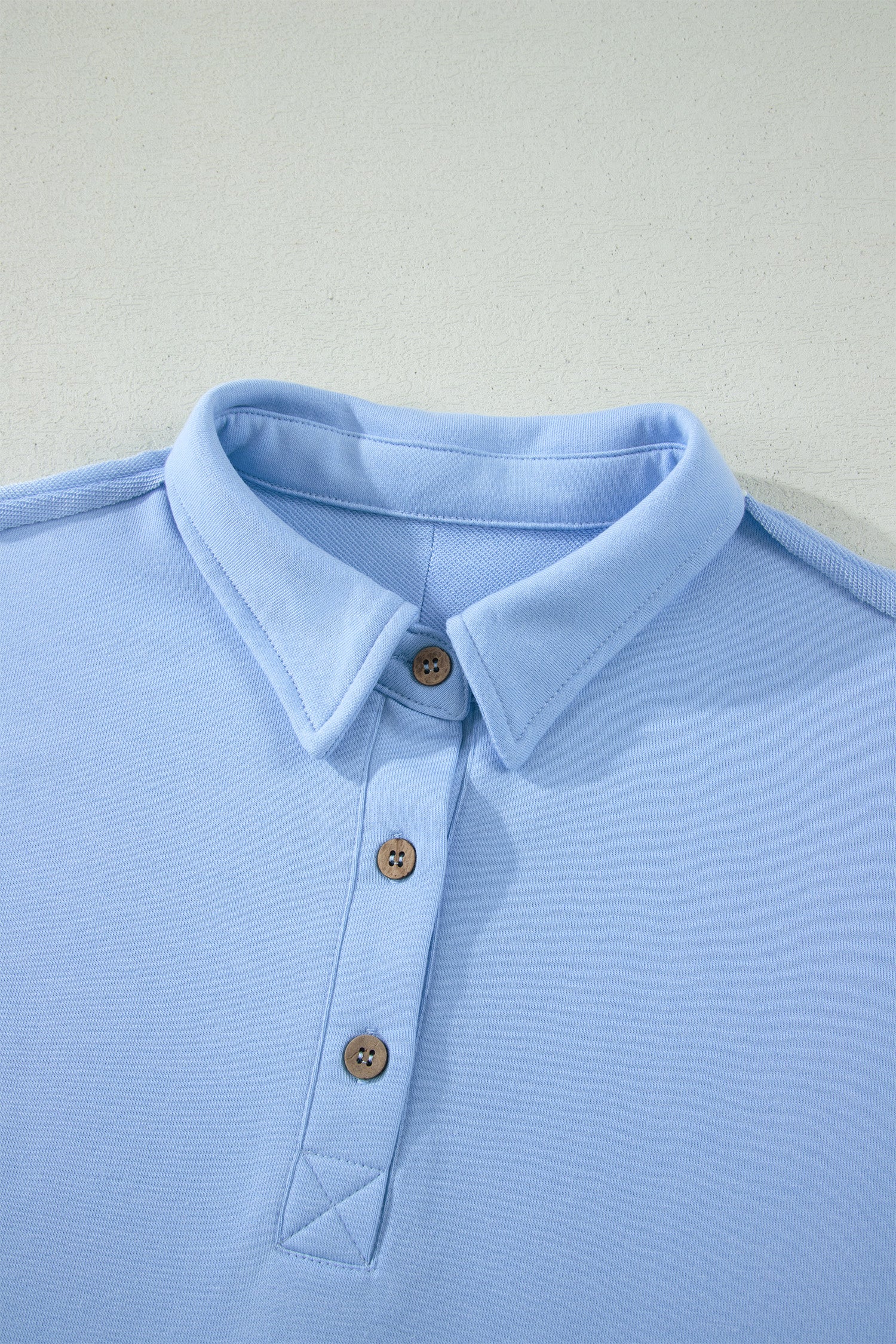 Light Green Loose Polo Tee Elastic Waist 2pcs Short Set