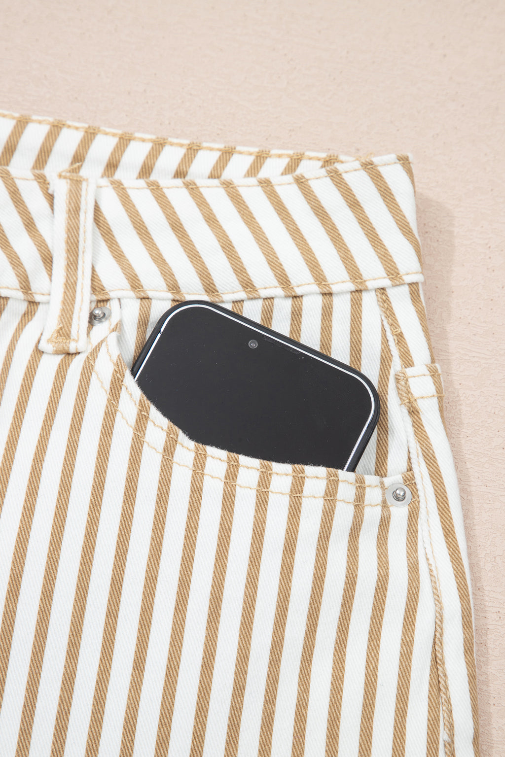 Stripe Casual Barrel Jeans