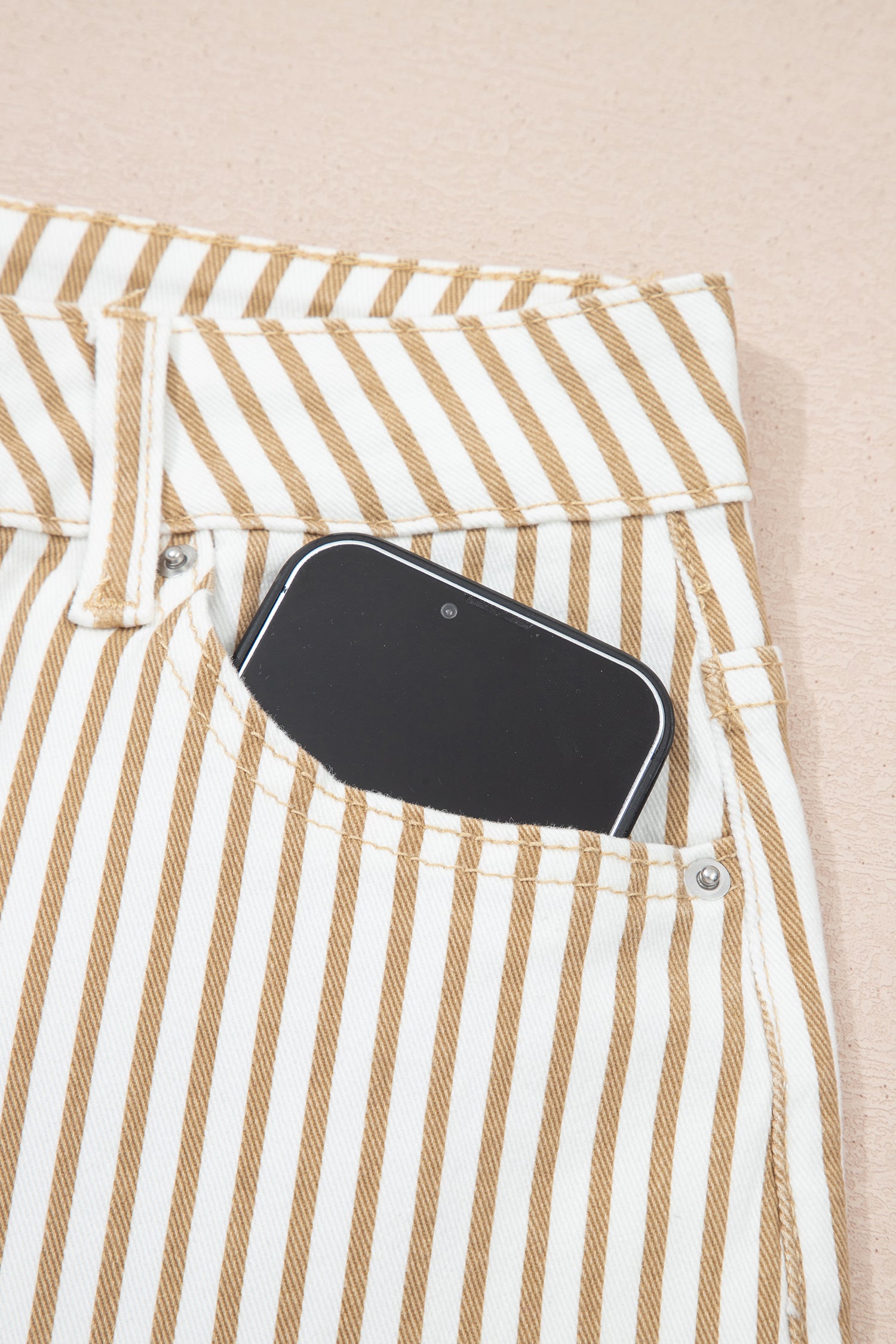Stripe Casual Barrel Jeans