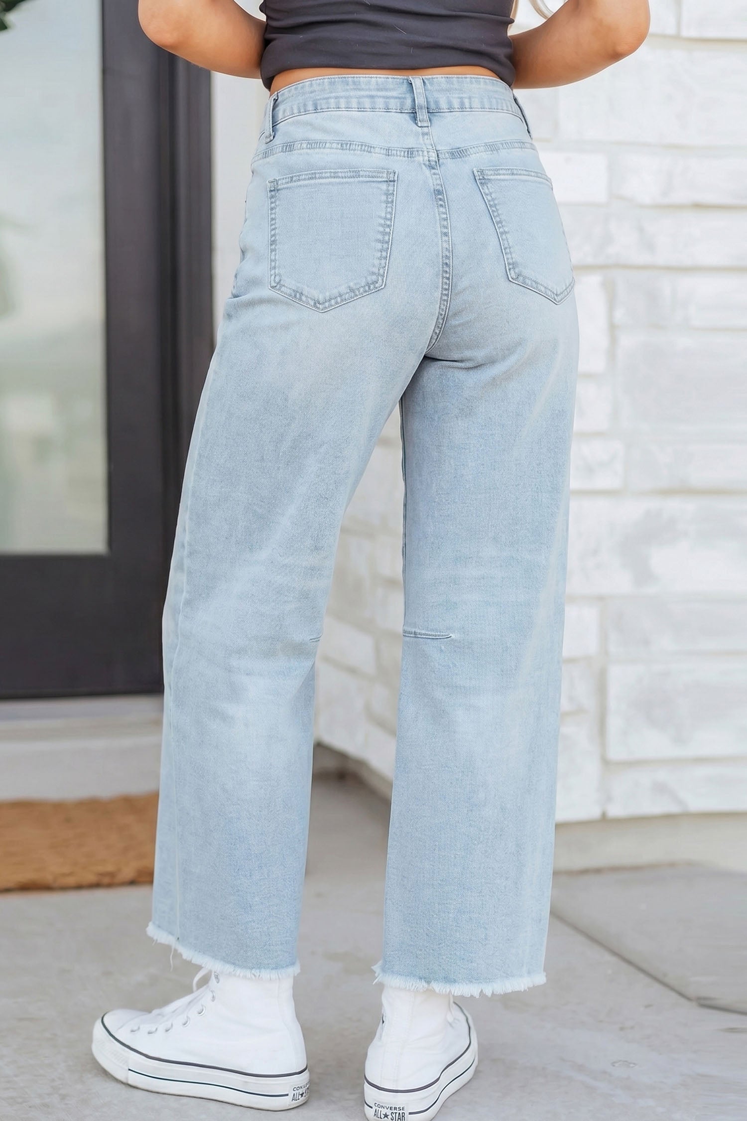 Sequin Rugby Patch Ankle Length Casual Jeans