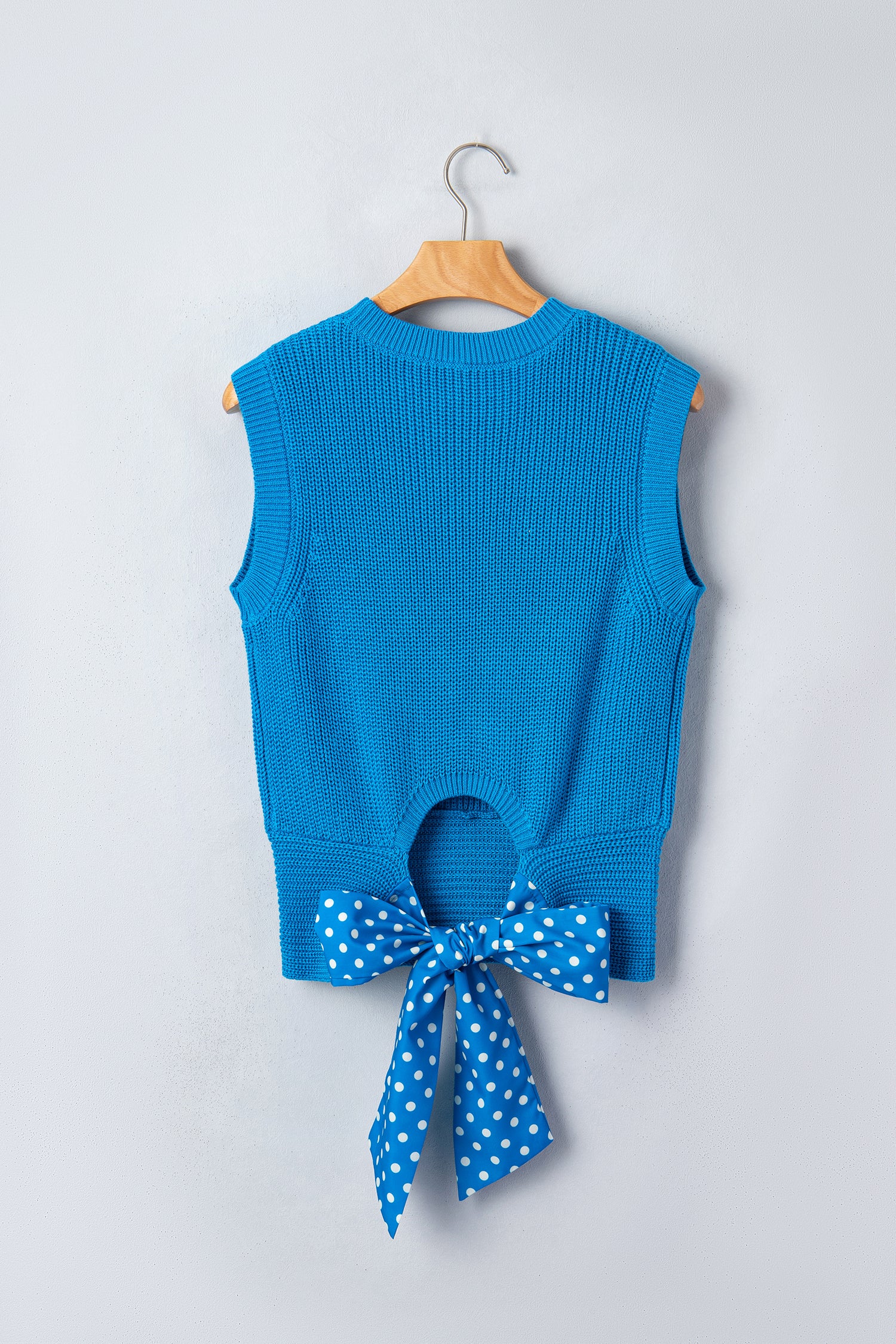 Slim Knit Knot Back Cropped Sweater Tank