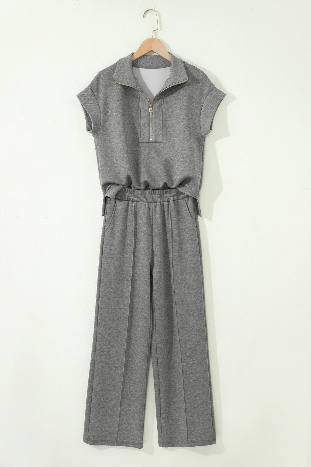 Light Grey Half Zip Pant Set