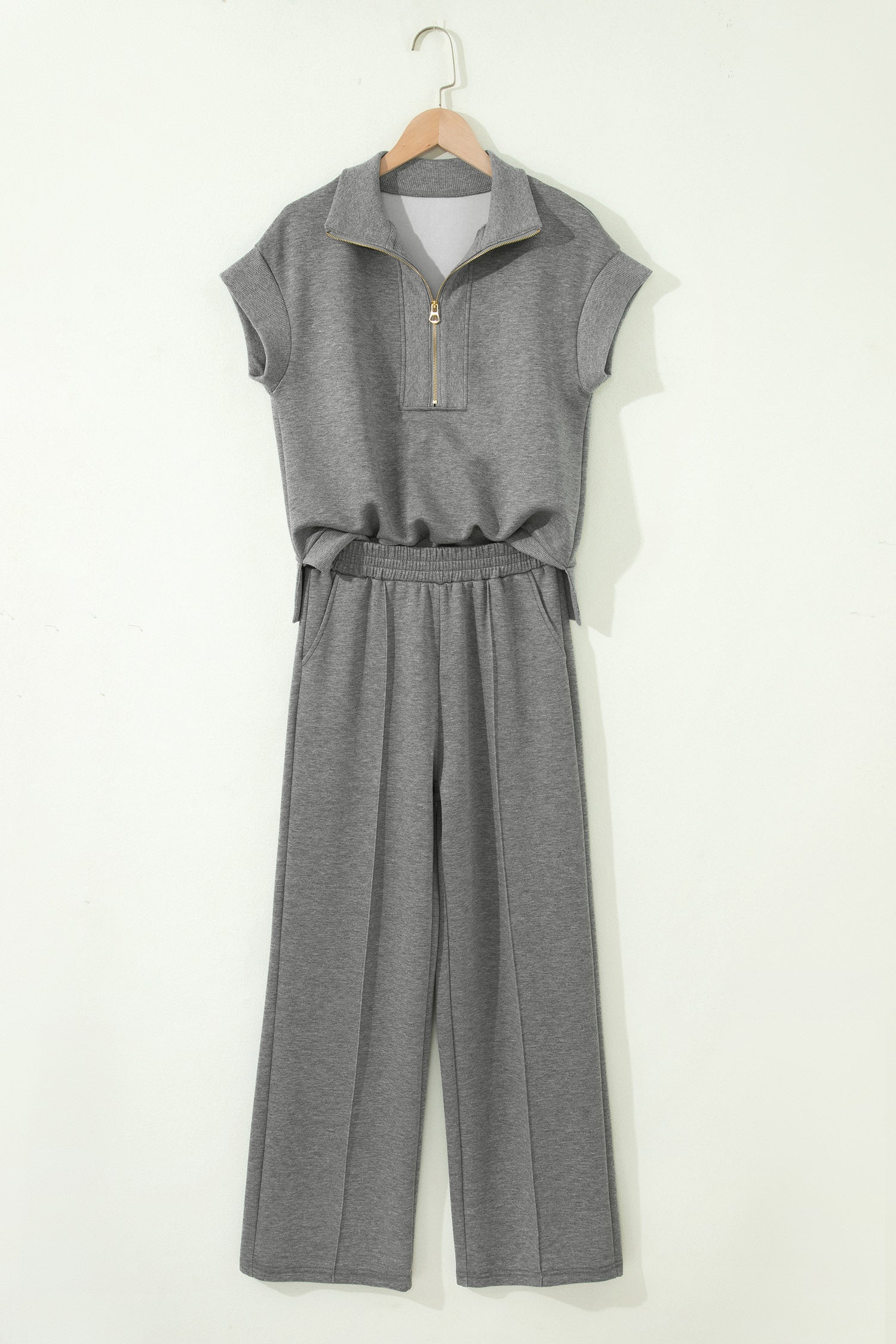 Light Grey Half Zip Pant Set