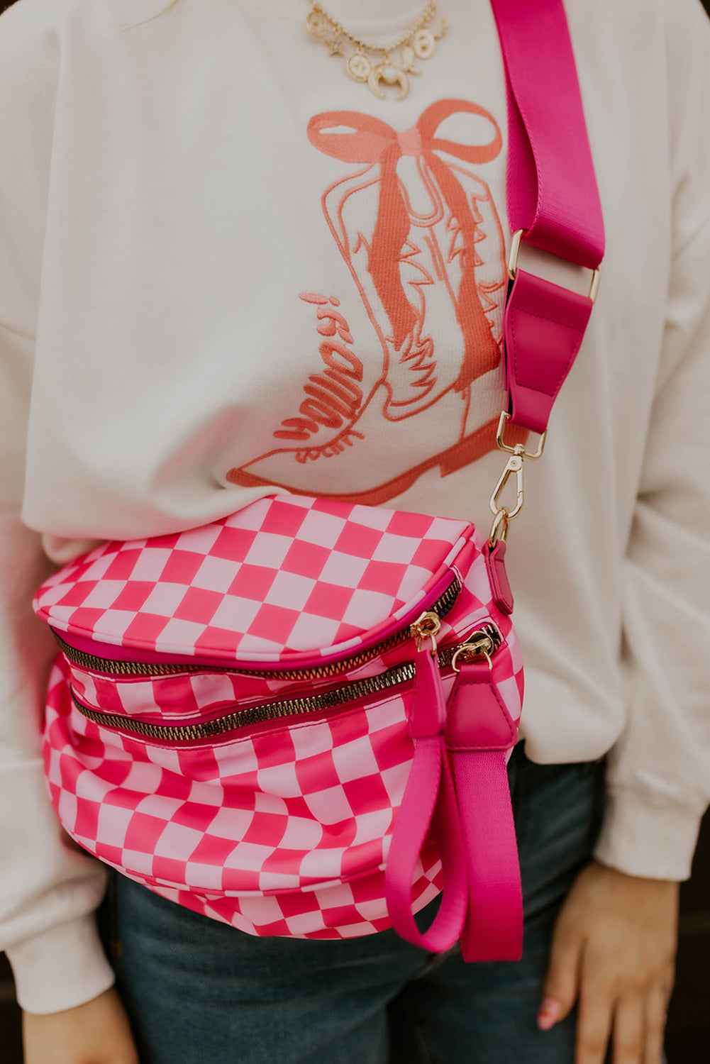 Wide Strap Large Crossbody Bag