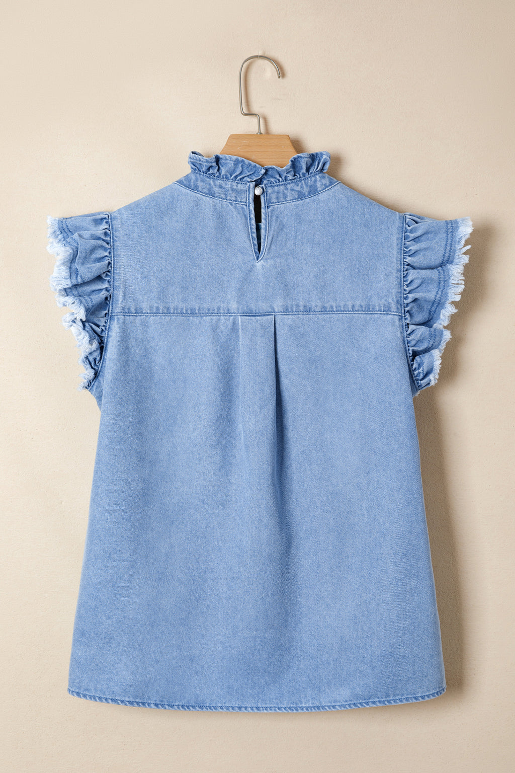 Flutter Sleeve Denim Top