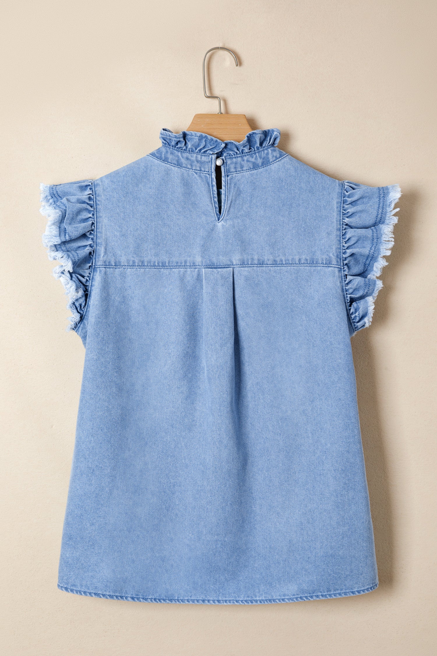 Flutter Sleeve Denim Top