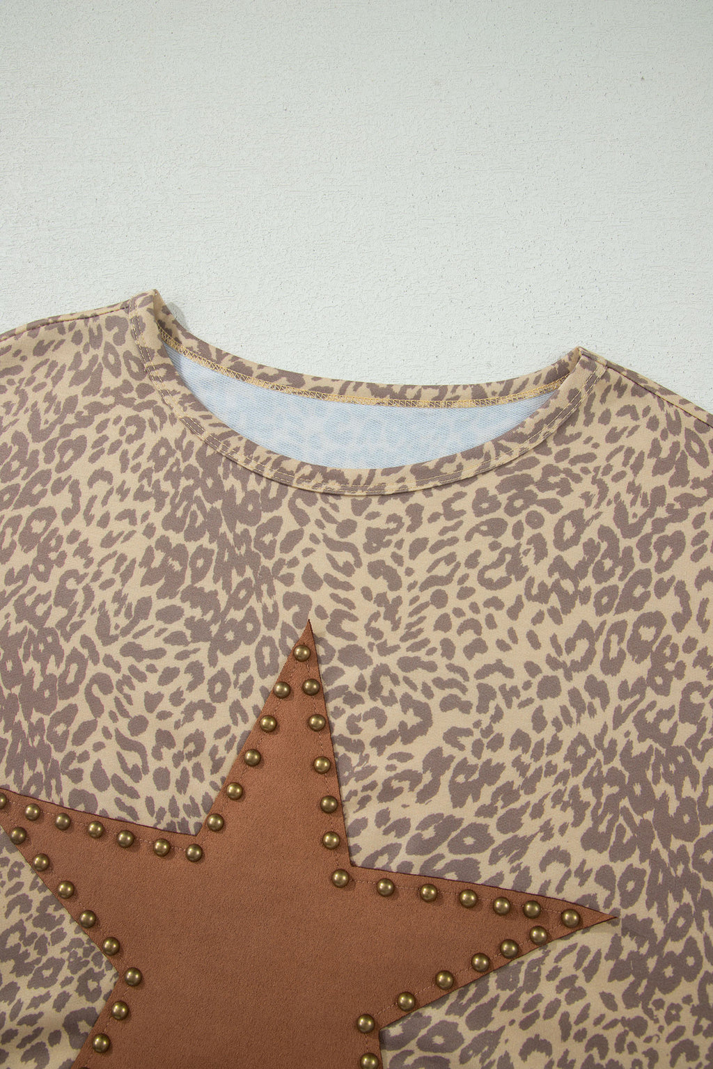 Leopard Retro Studded Star Loose Tee