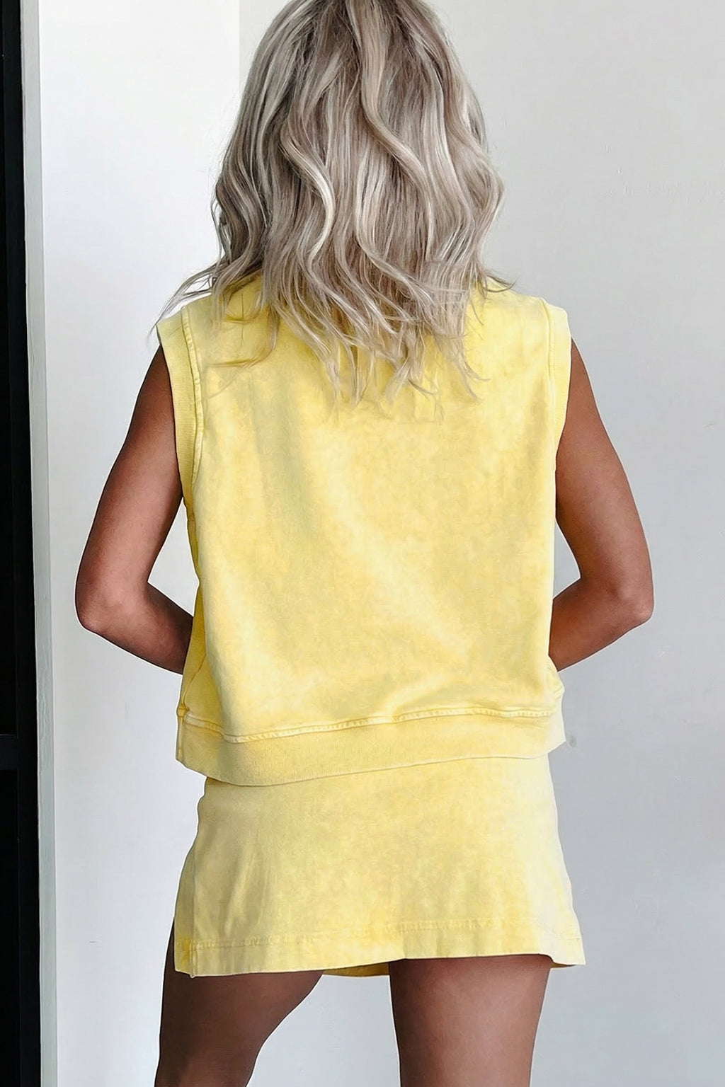 Sleeveless Top Split Skort Cotton Outfit