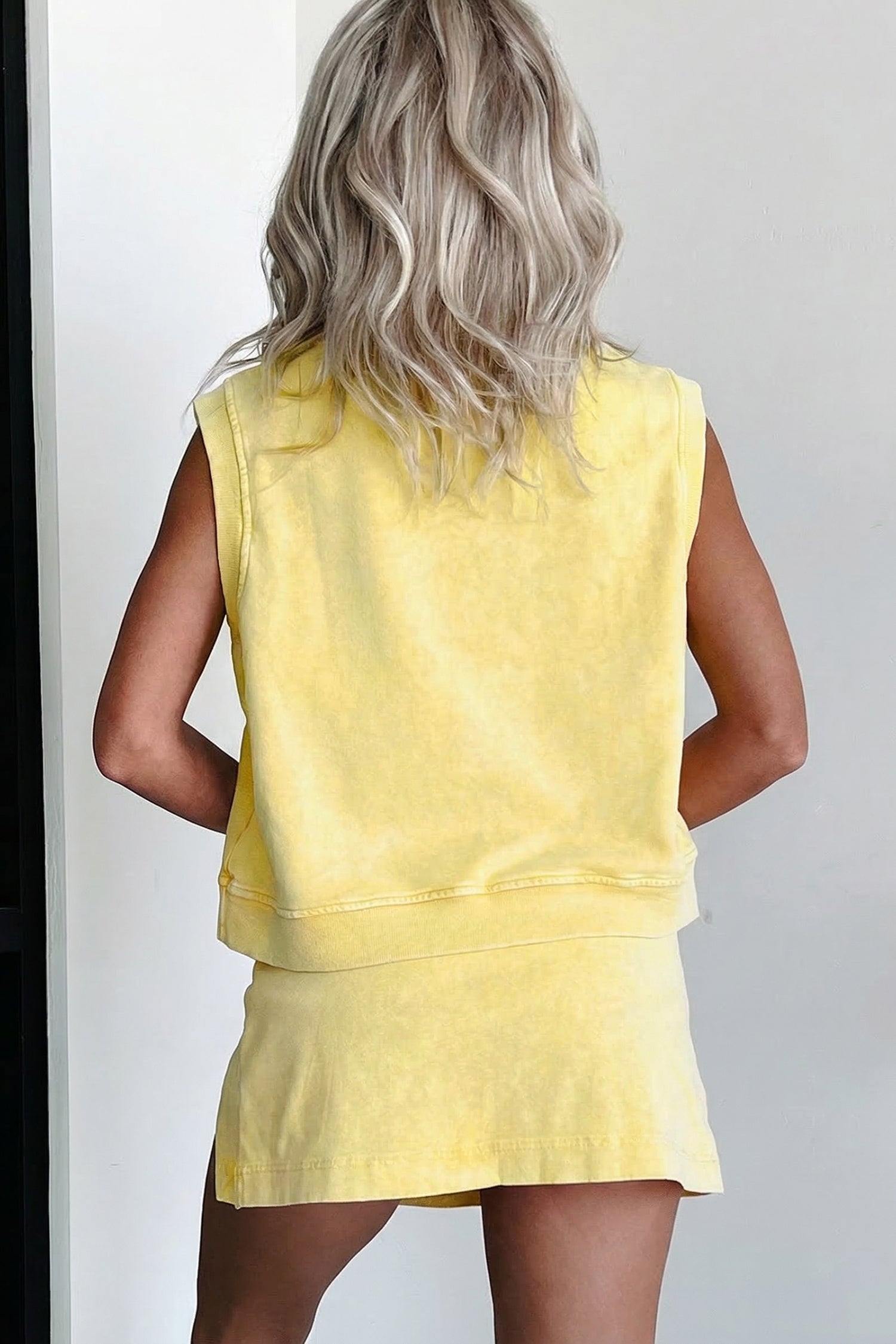Sleeveless Top Split Skort Cotton Outfit