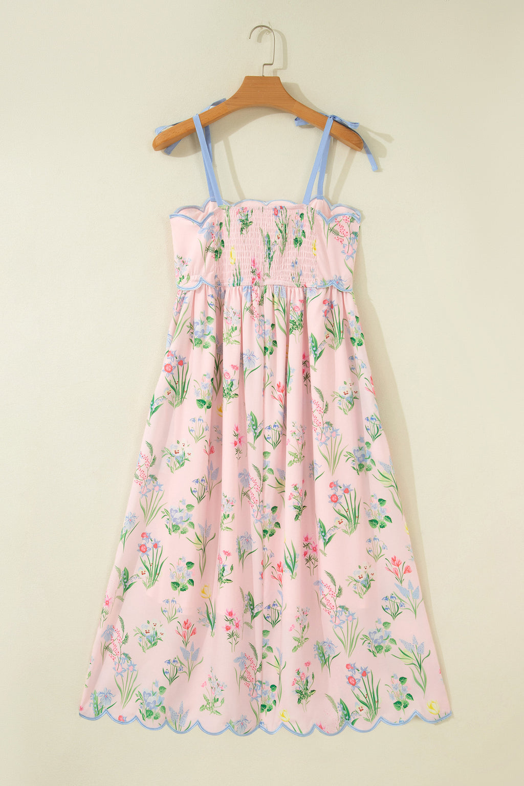 Yellow Self-tie Straps High Waist Midi Dress