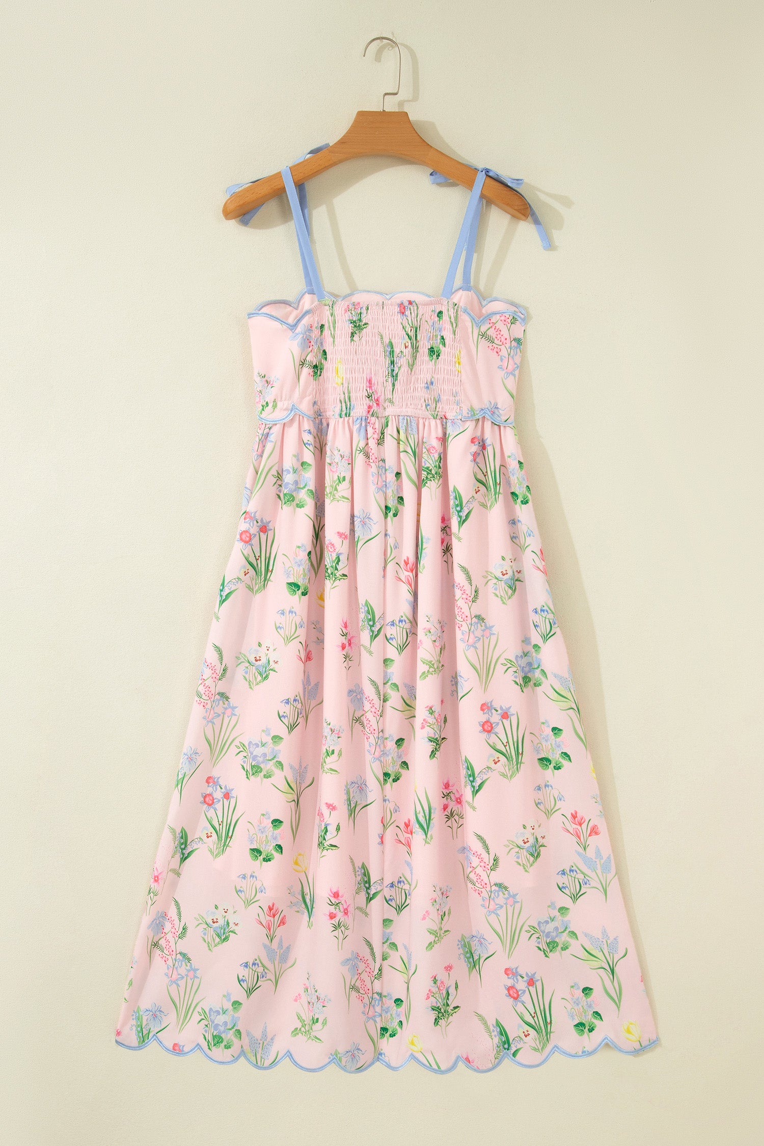 Yellow Self-tie Straps High Waist Midi Dress