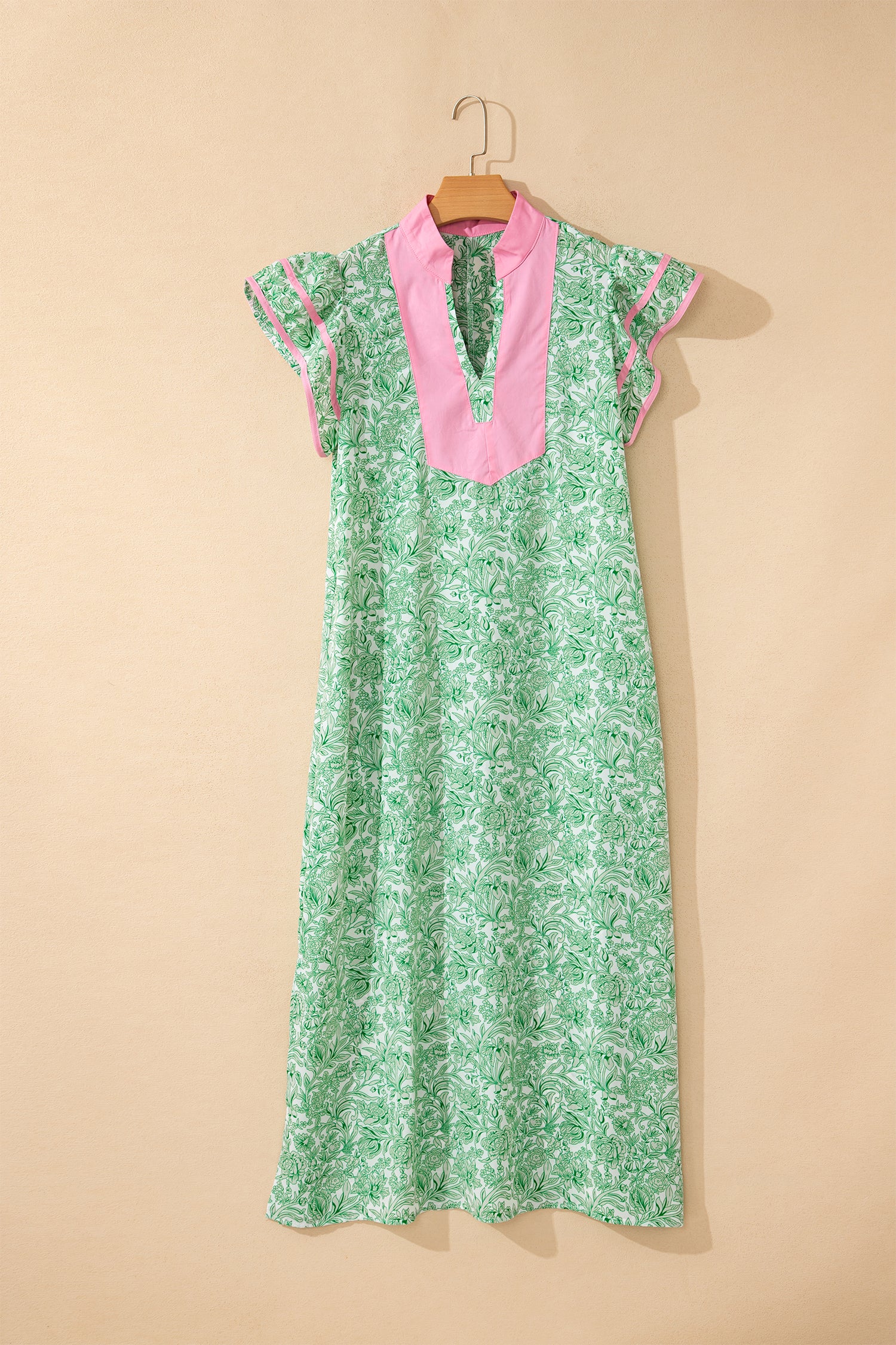 Floral Short Sleeve Midi Dress