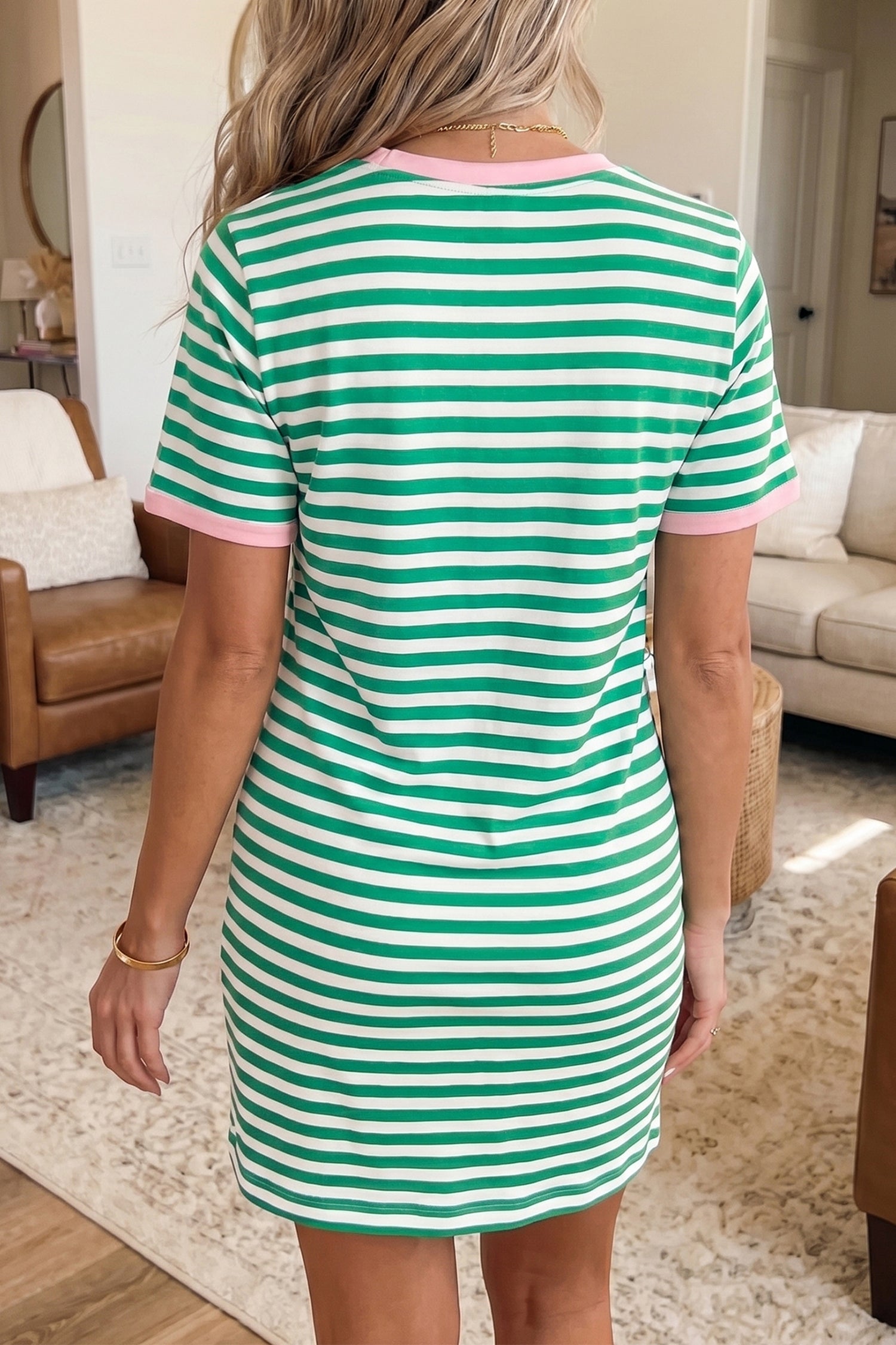 Striped T Shirt Mini Dress