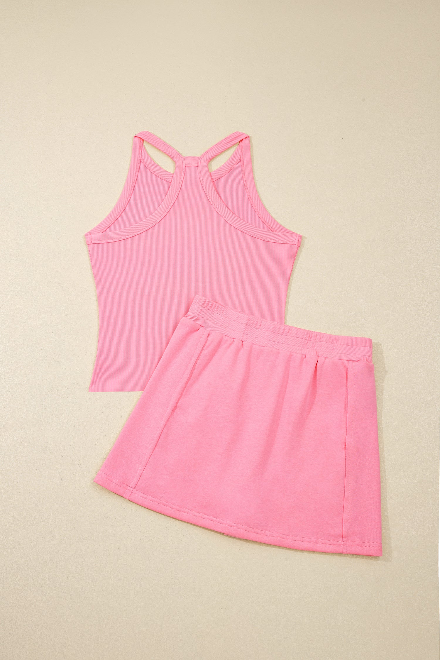 Tank Top Elastic Waist Mini Skort 2pcs Outfit