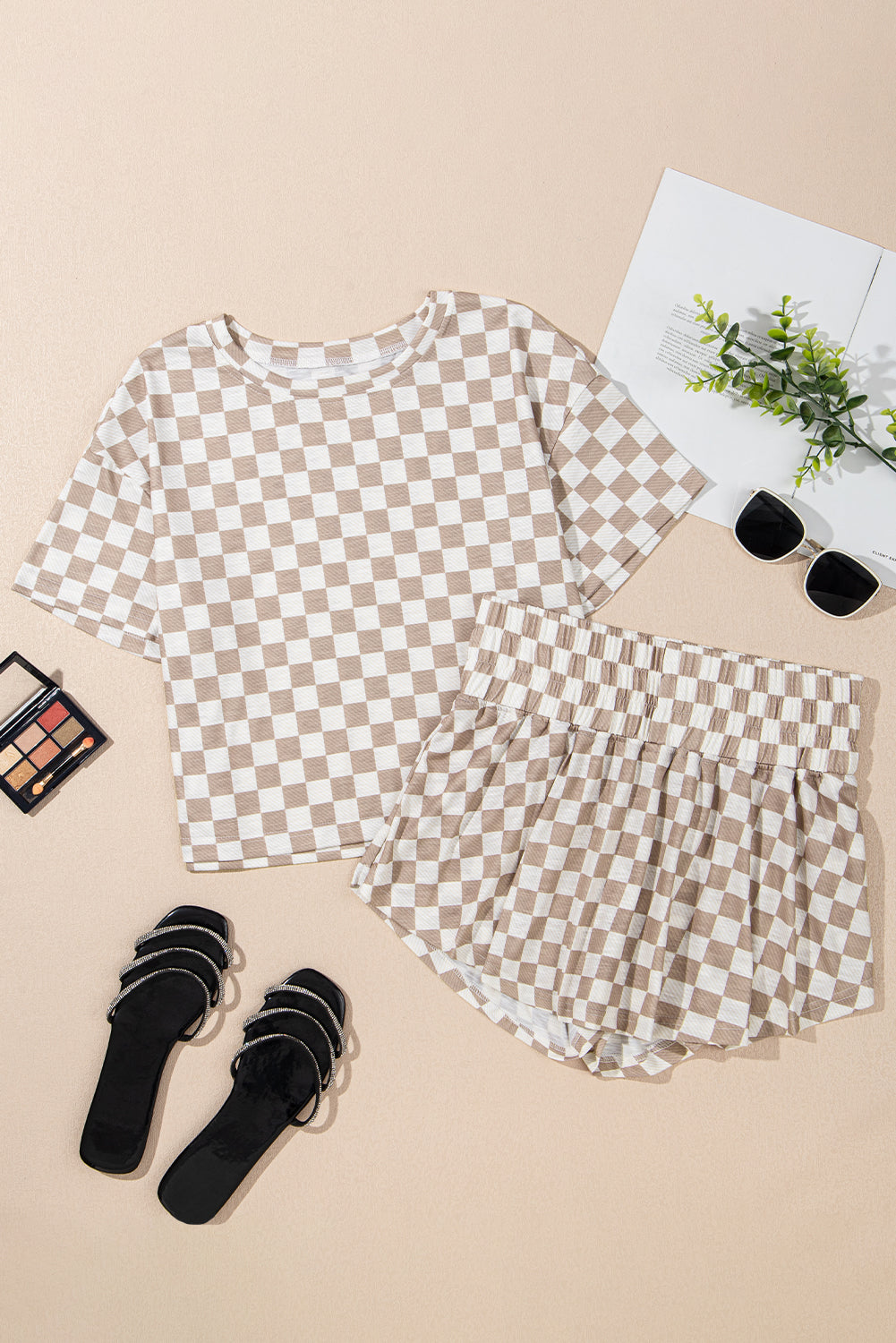 Checkerboard T Shirt &  Skort Set