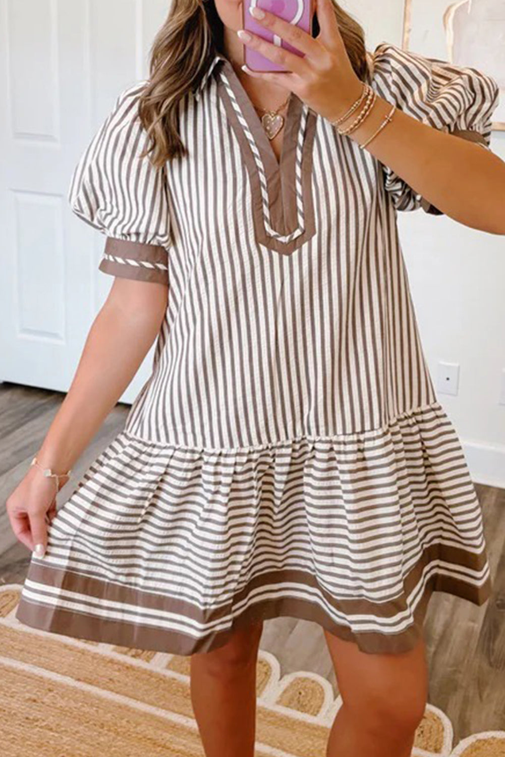 Striped Short Dress