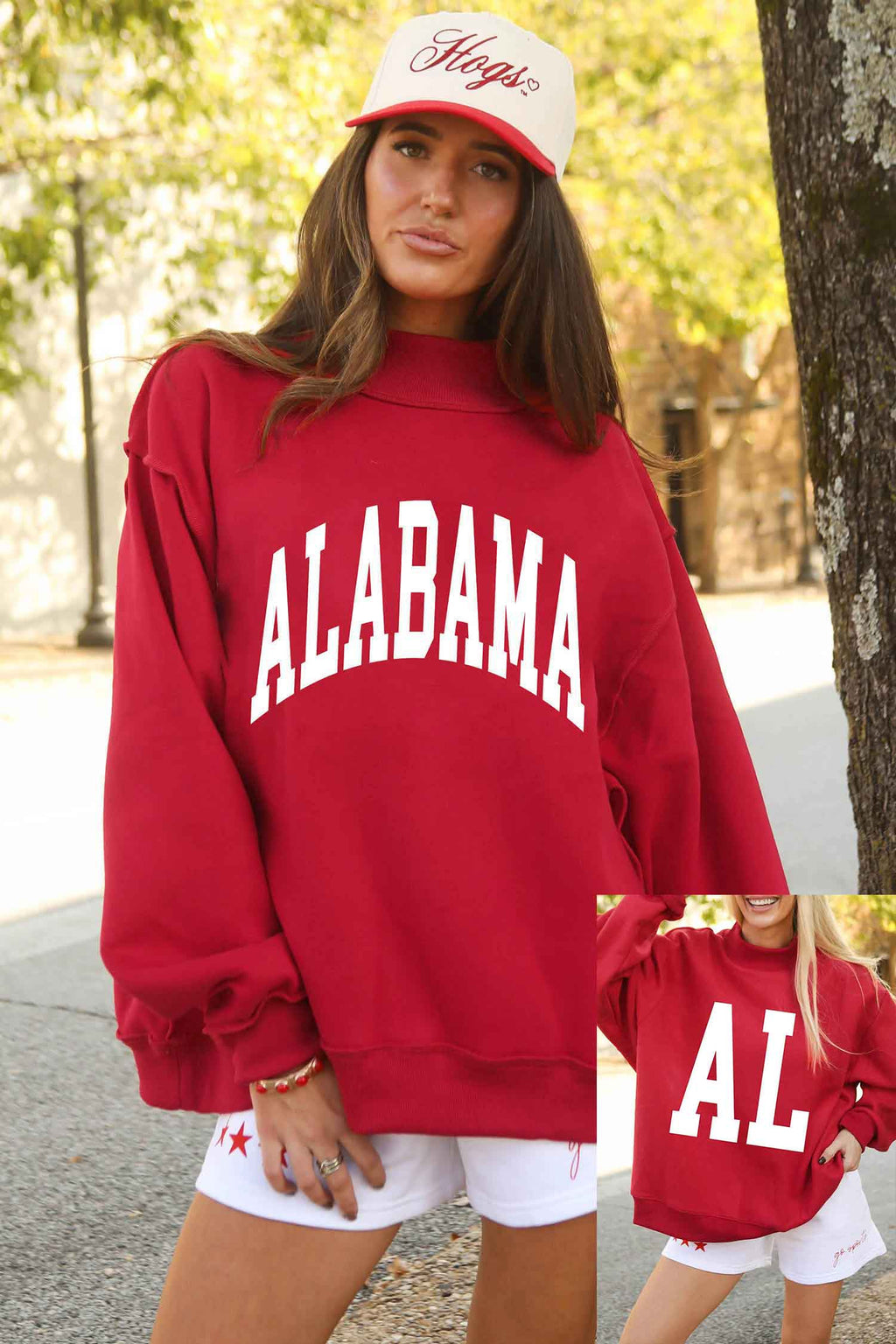 ALABAMA High Neck Reversible Baggy Sweatshirt