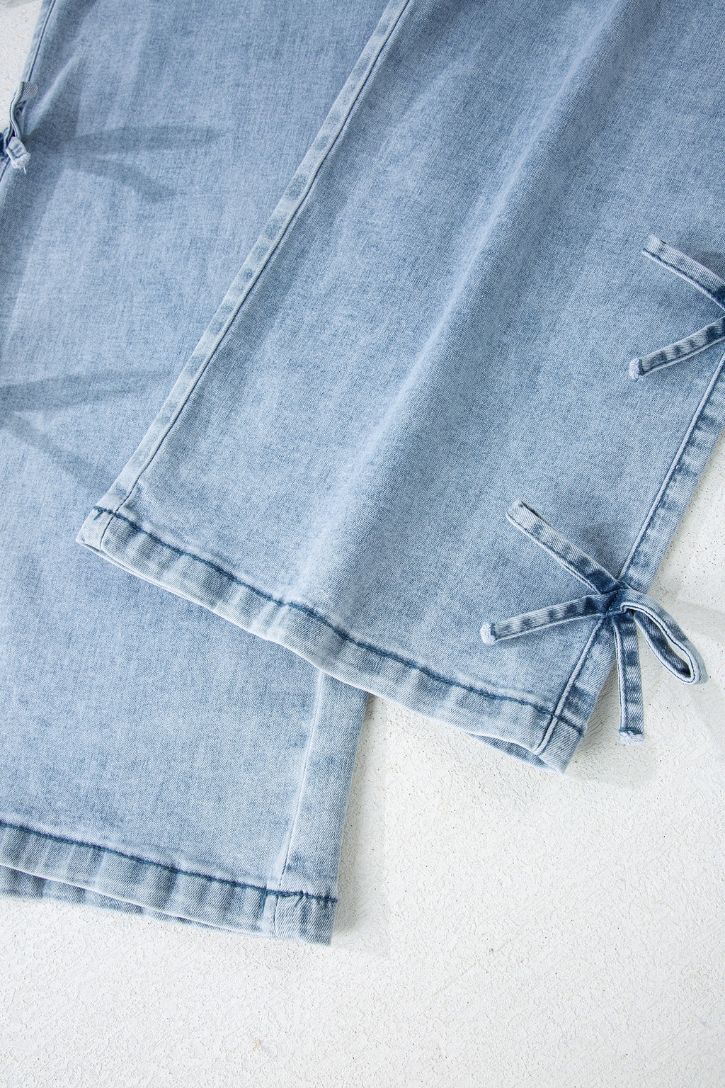 Bowknot Straight Leg Loose Jeans