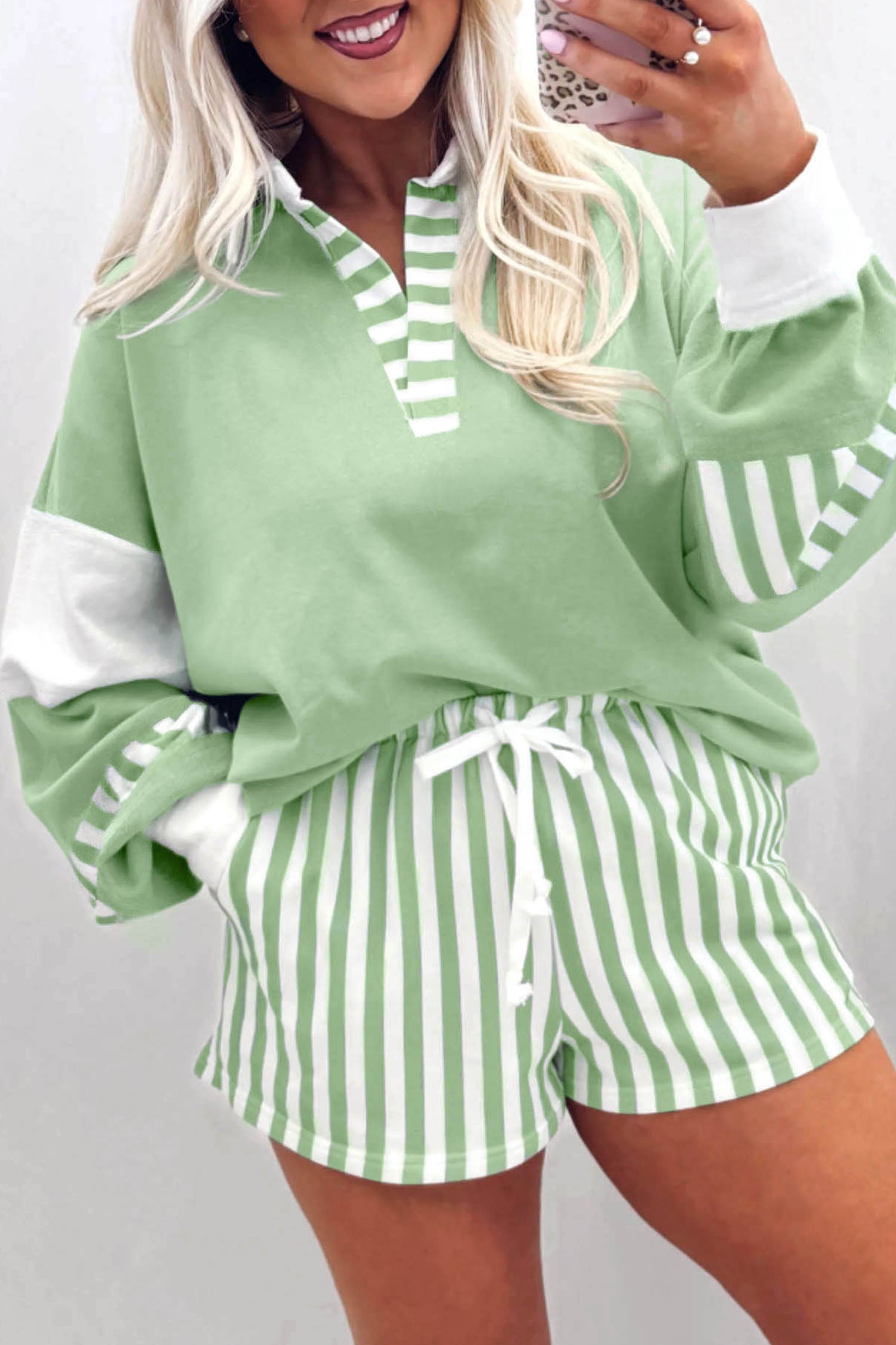 Pullover Top Shorts Set