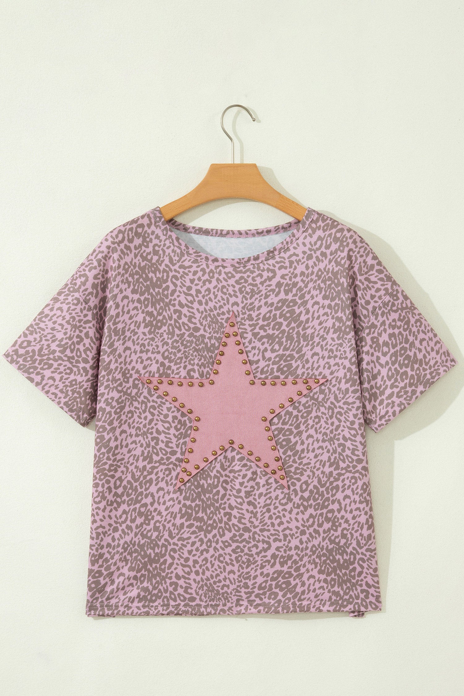 Leopard Retro Studded Star Loose Tee