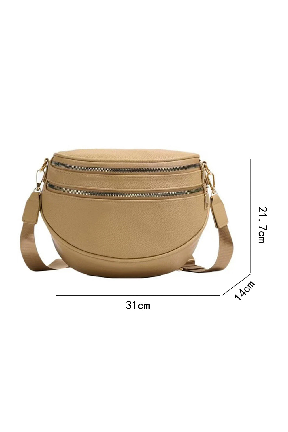 Leather Double Zipper Crossbody Bag