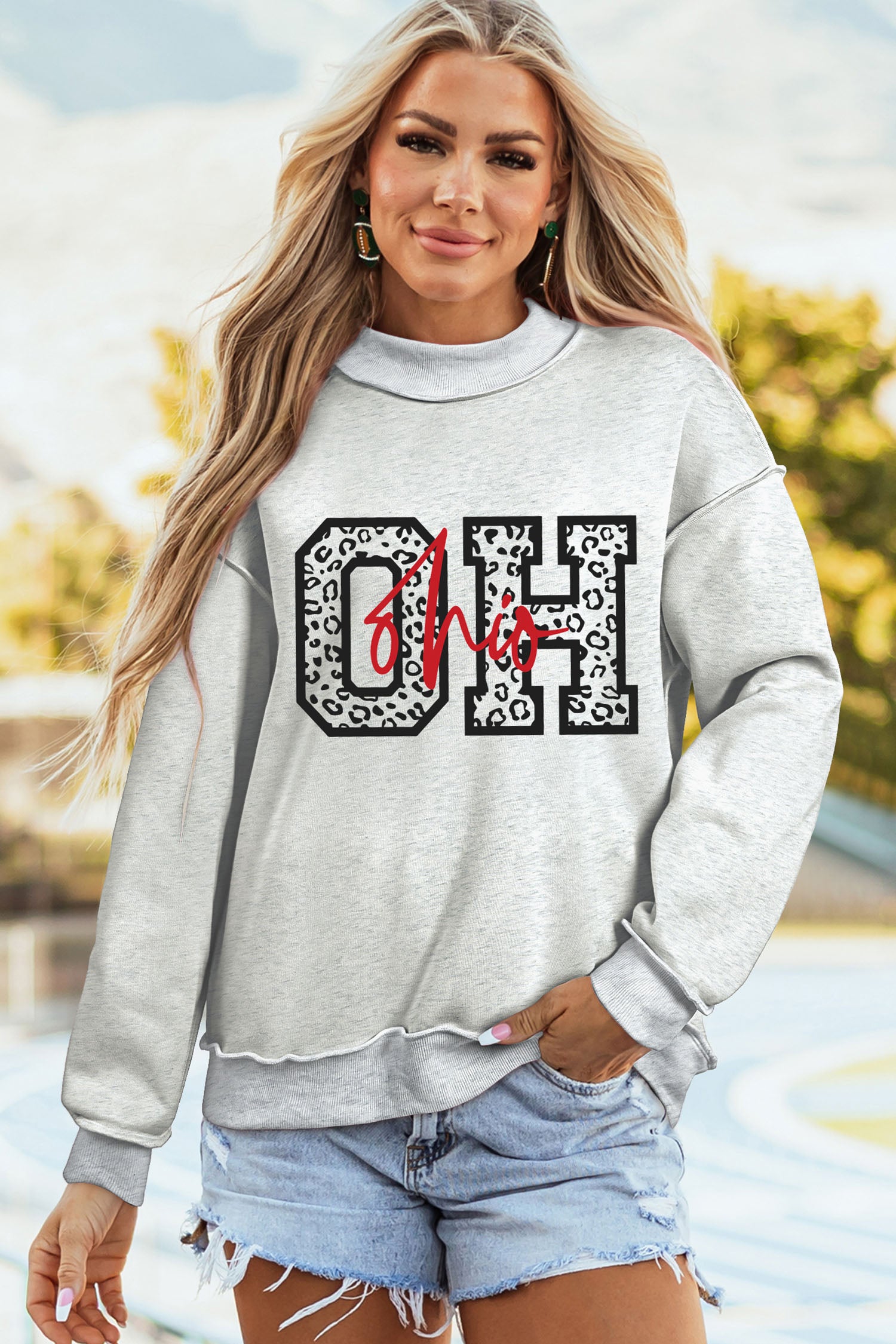 OHIO Mock Neck Reversible Sweatshirt