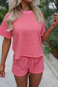 Side Split Knit Shorts Set