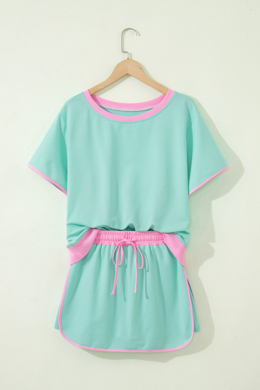 Drop Shoulder T Shirt and Skort Set