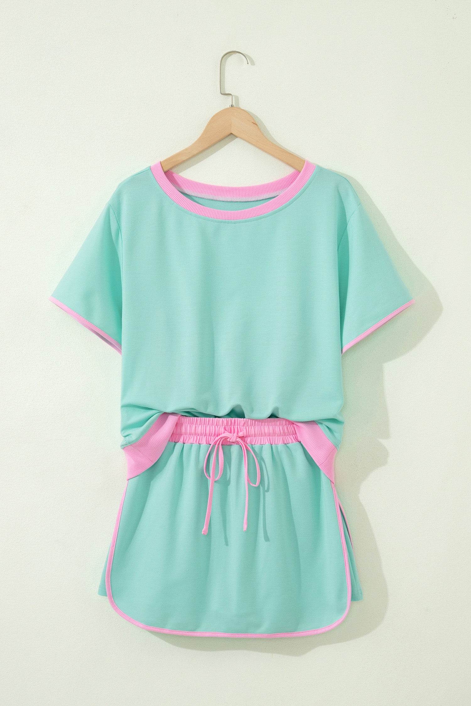 Drop Shoulder T Shirt and Skort Set