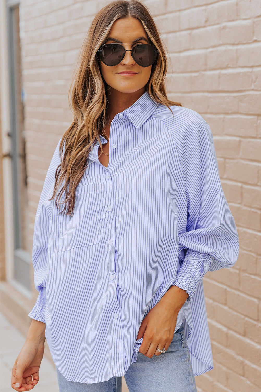 Striped Casual Cuffs Shirt