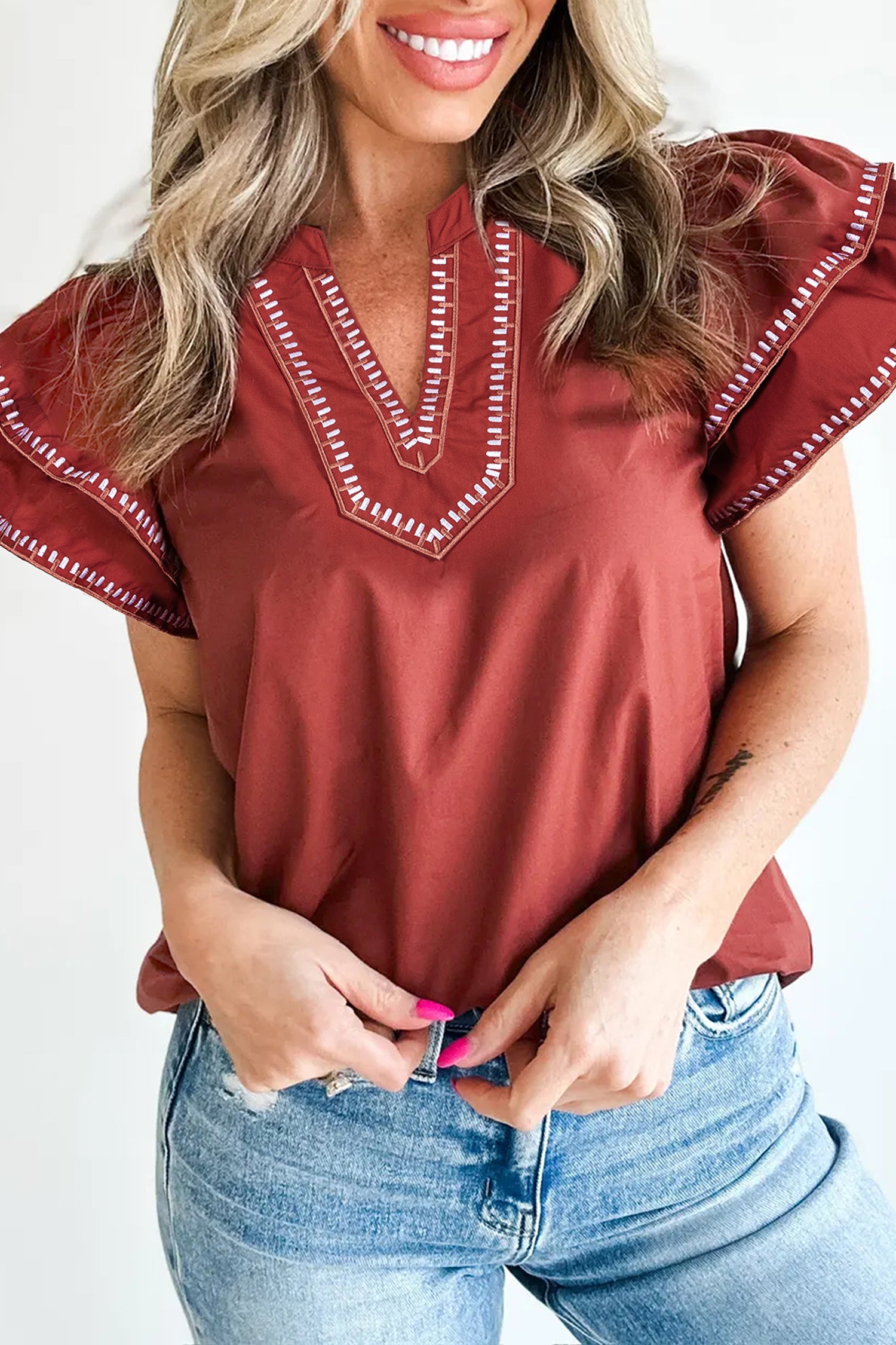 Flutter Sleeve Blouse