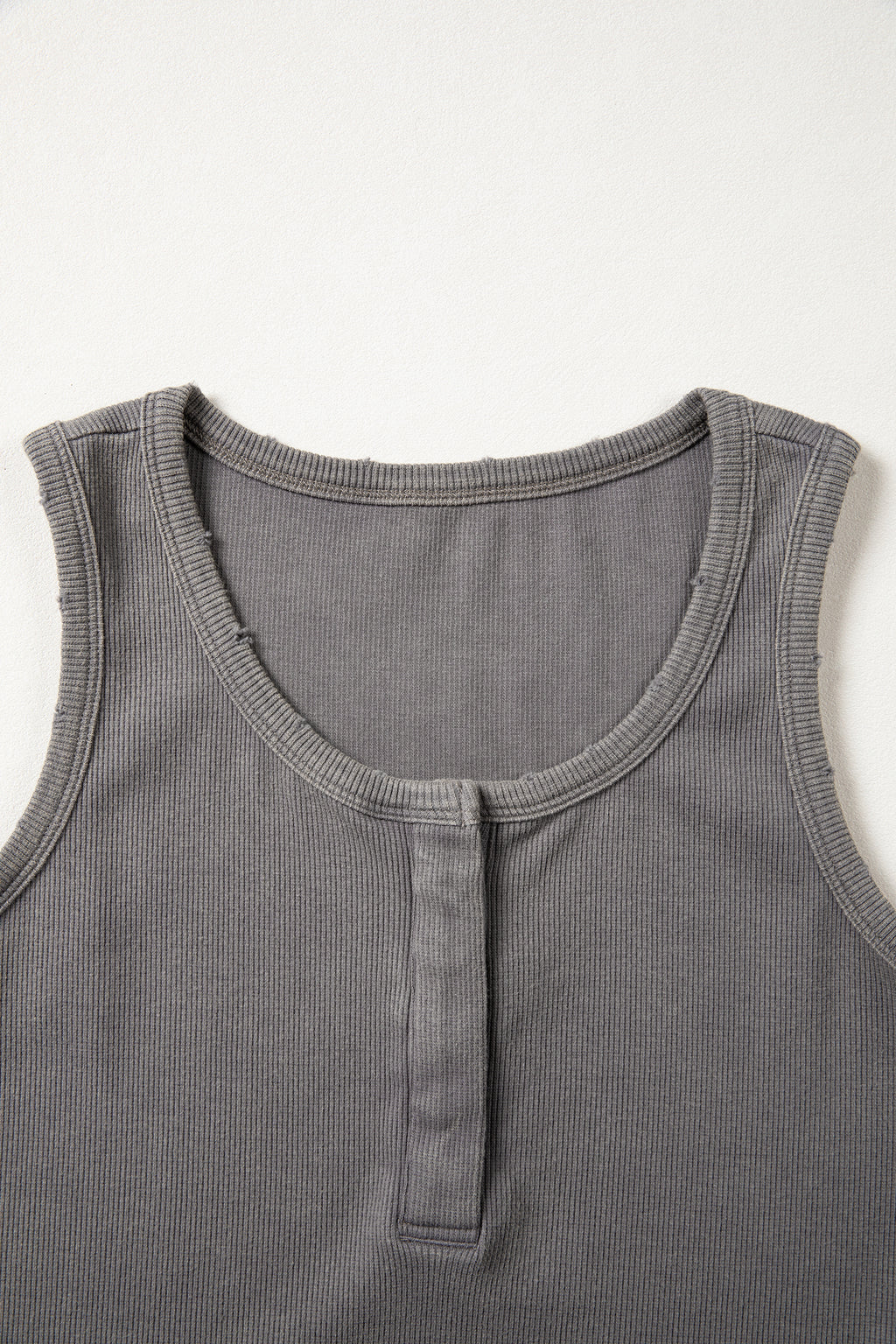 Bright Green Vintage Distressed Ribbed Mineral Wash Tank Top
