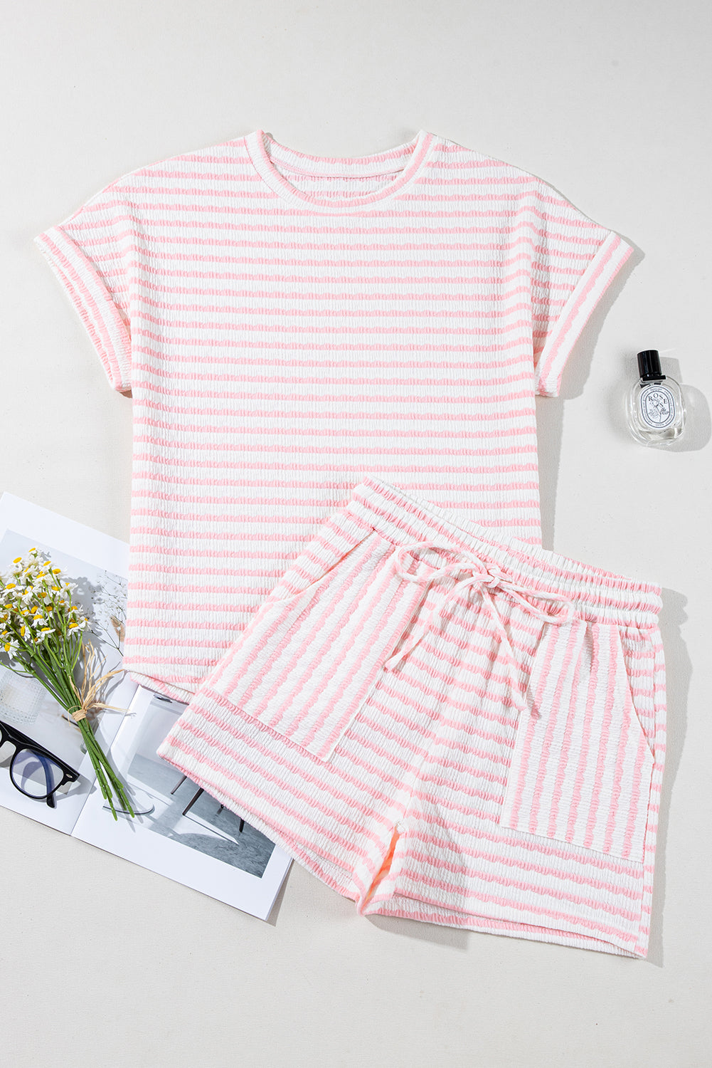 Short Sleeve Top and Pocket Shorts Set