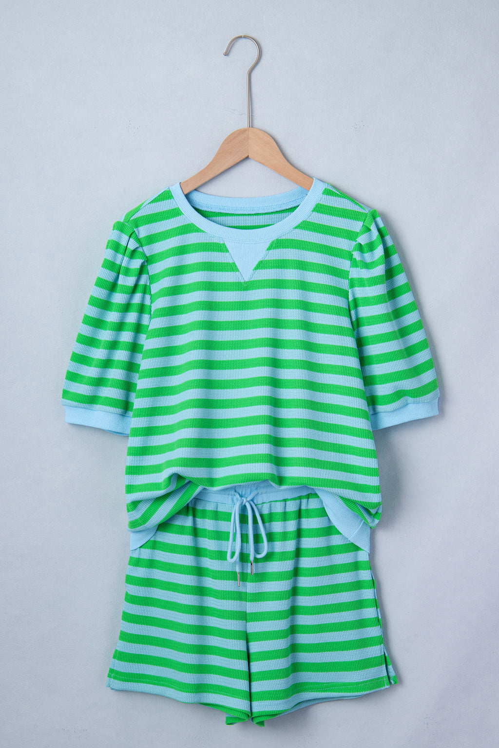Puff Short Sleeve T Shirt Matching Shorts Set