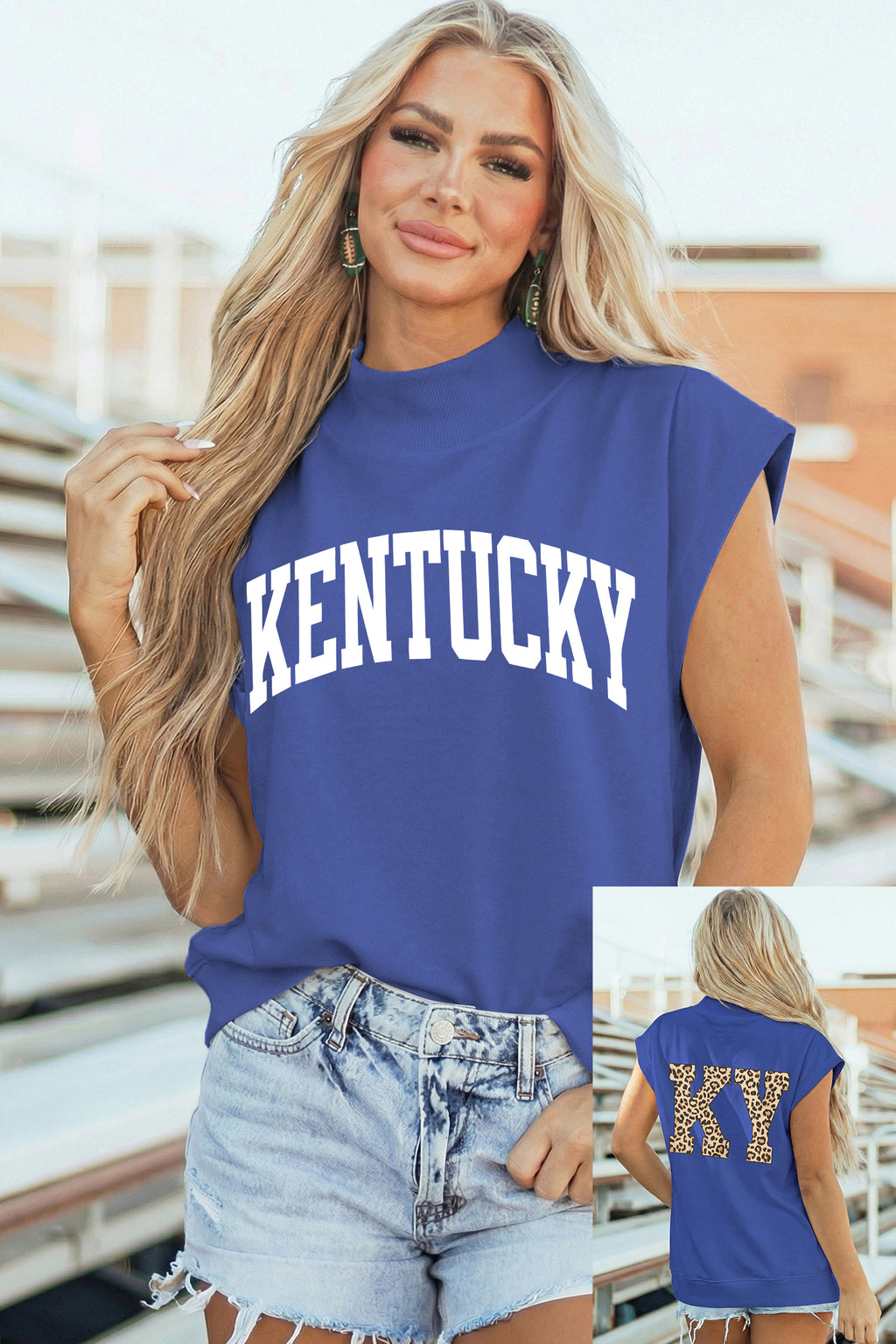 KENTUCKY Leopard Mock Neck Tee