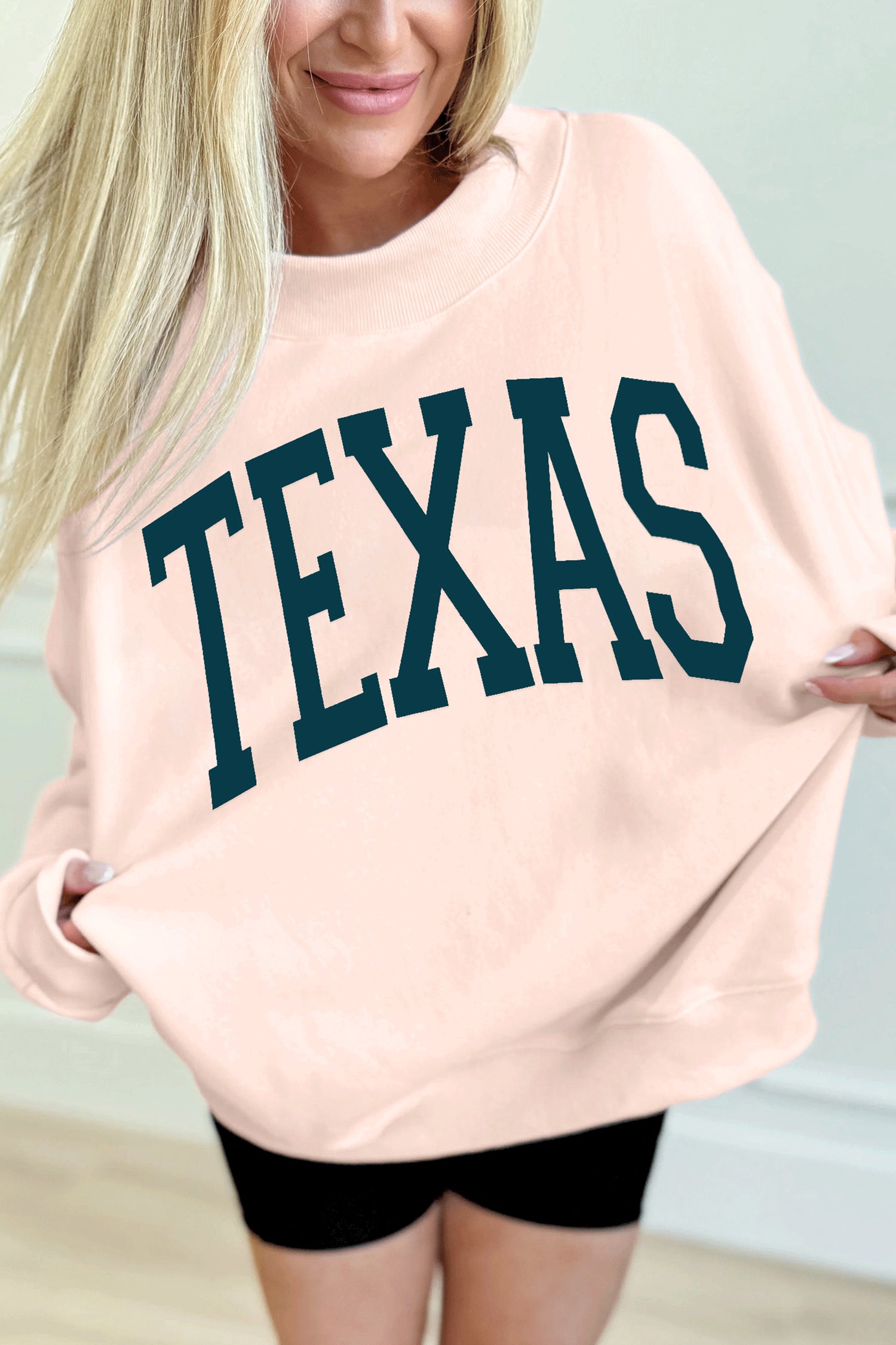 TEXAS Mock Neck Baggy Sweatshirt