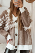 Raw Edge Button Front Cardigan