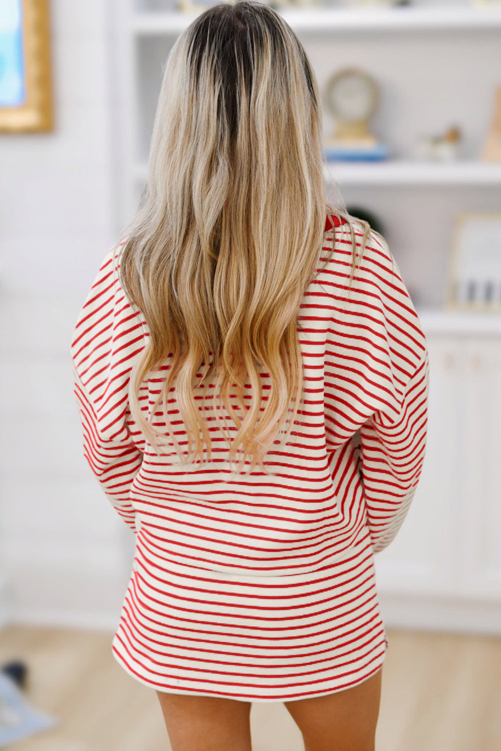 Drop Shoulder Pullover and Skirt Set