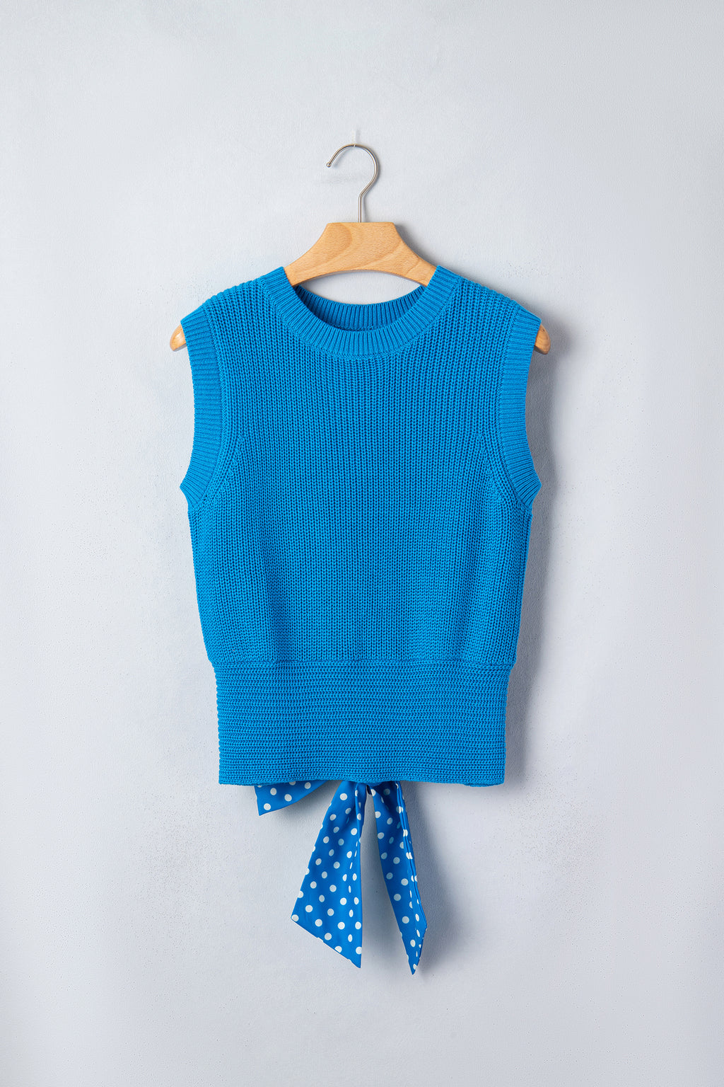 Slim Knit Knot Back Cropped Sweater Tank