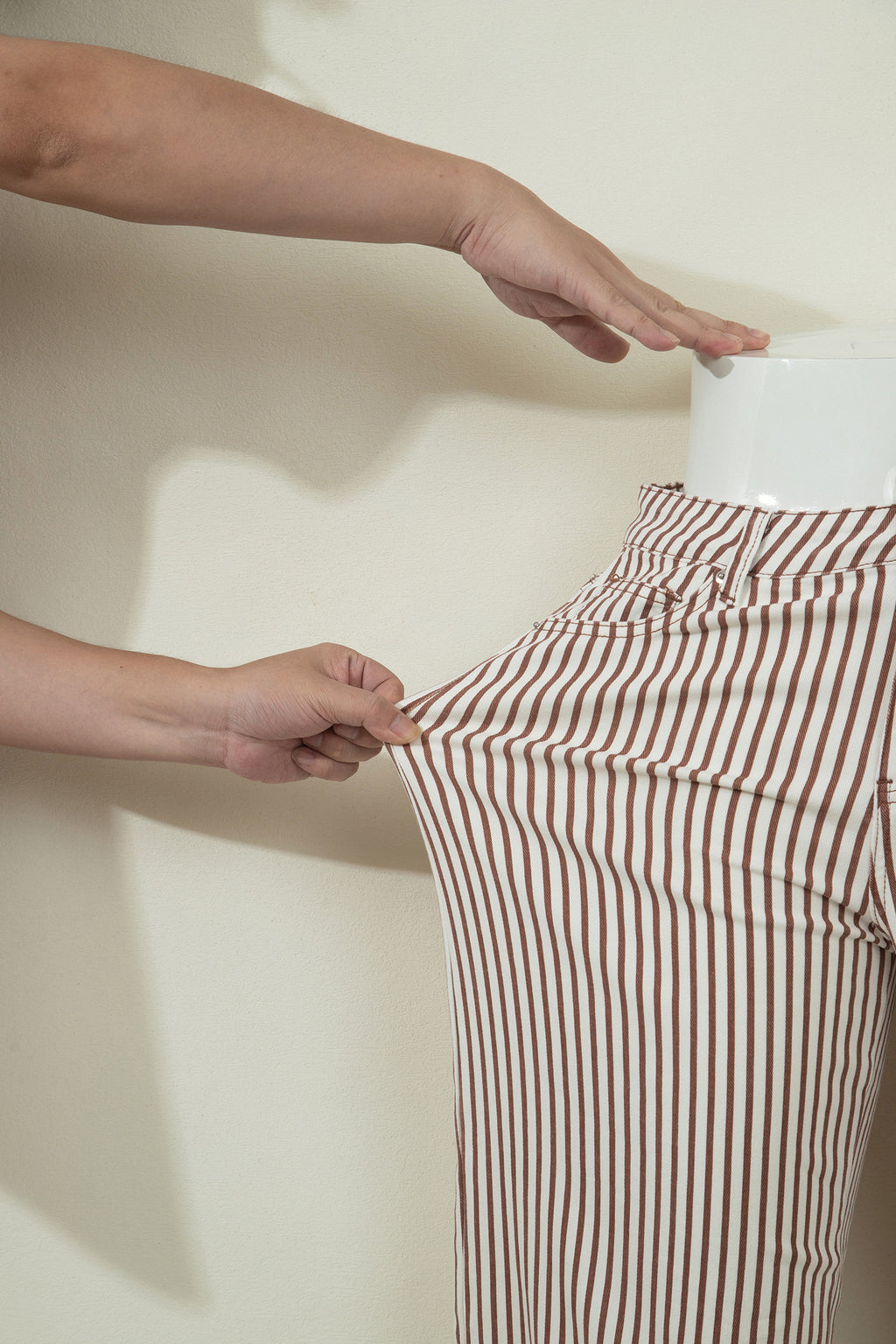 Stripe Casual Barrel Jeans
