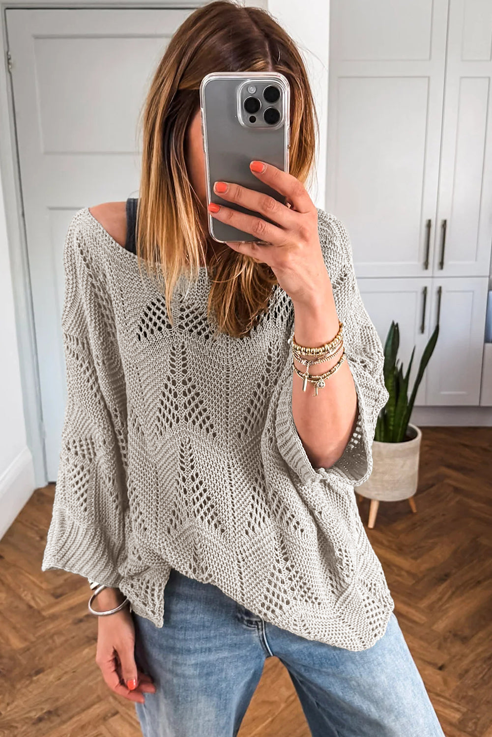 3/4 Sleeve Loose Sweater