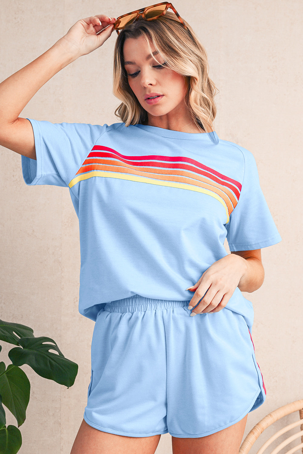 Colorful Striped Casual Tee